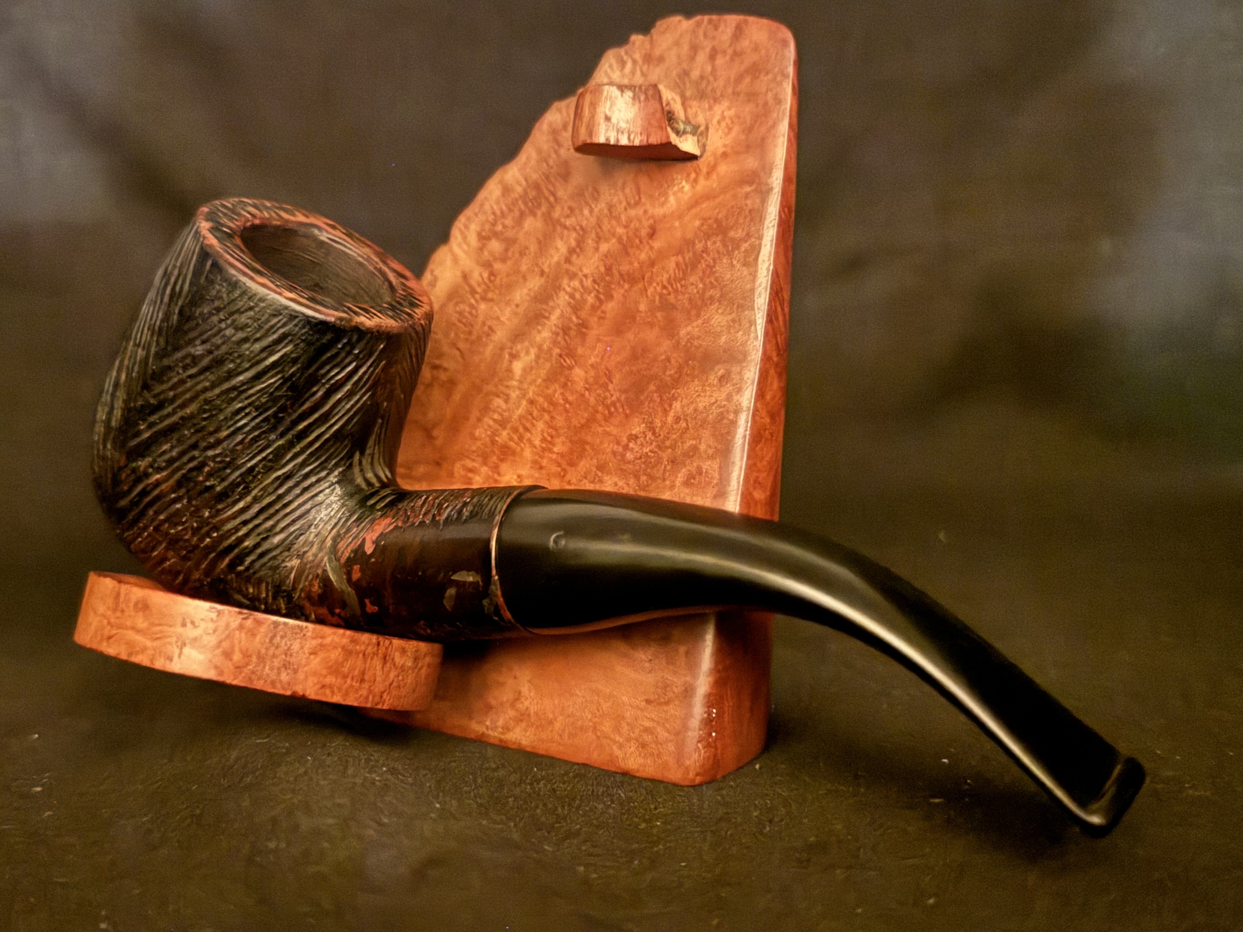 Old Master Foreign Made Silk Brush Bent Billiard Estate Pipe 4