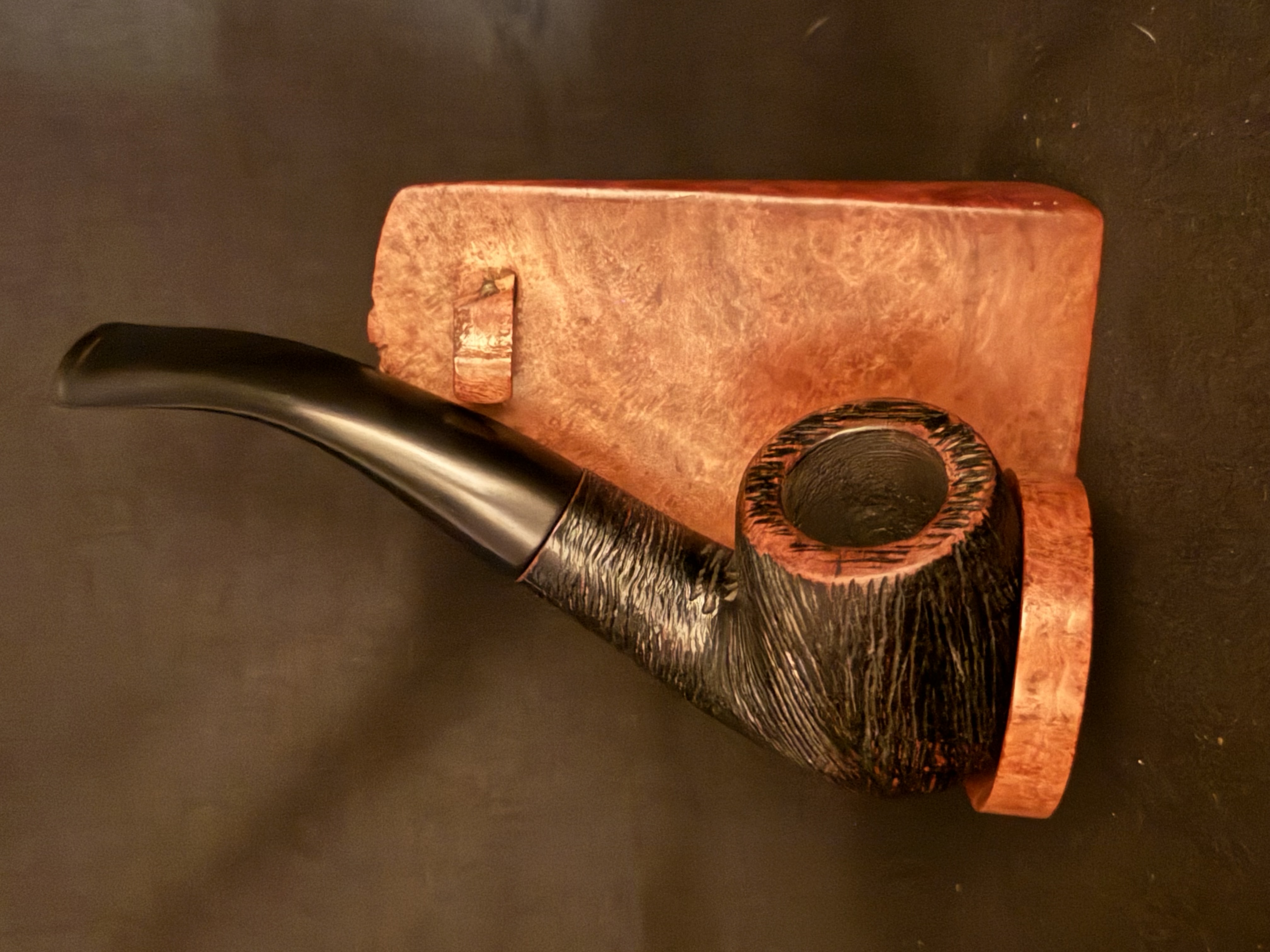Old Master Foreign Made Silk Brush Bent Billiard Estate Pipe 8