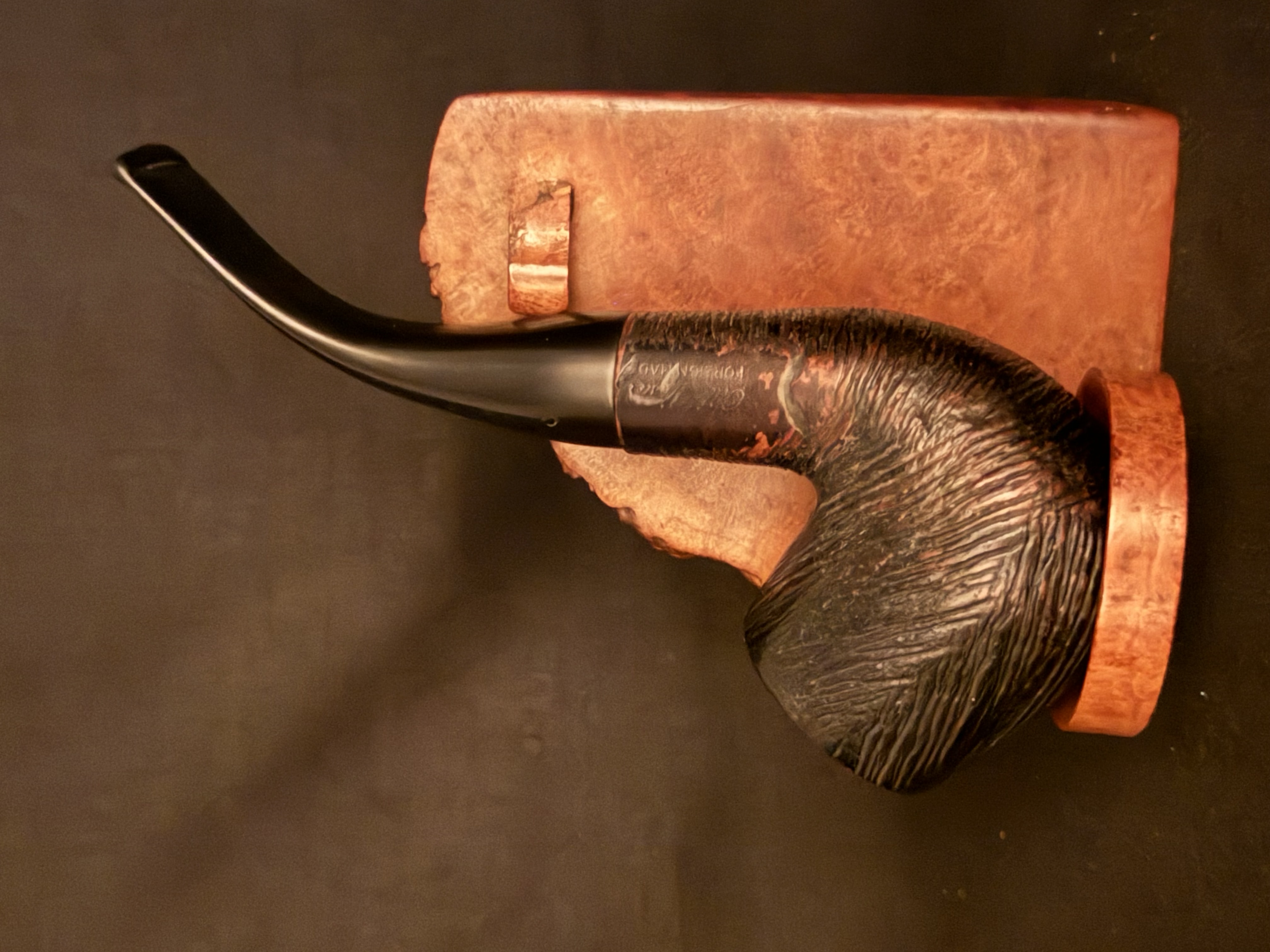 Old Master Foreign Made Silk Brush Bent Billiard Estate Pipe 9