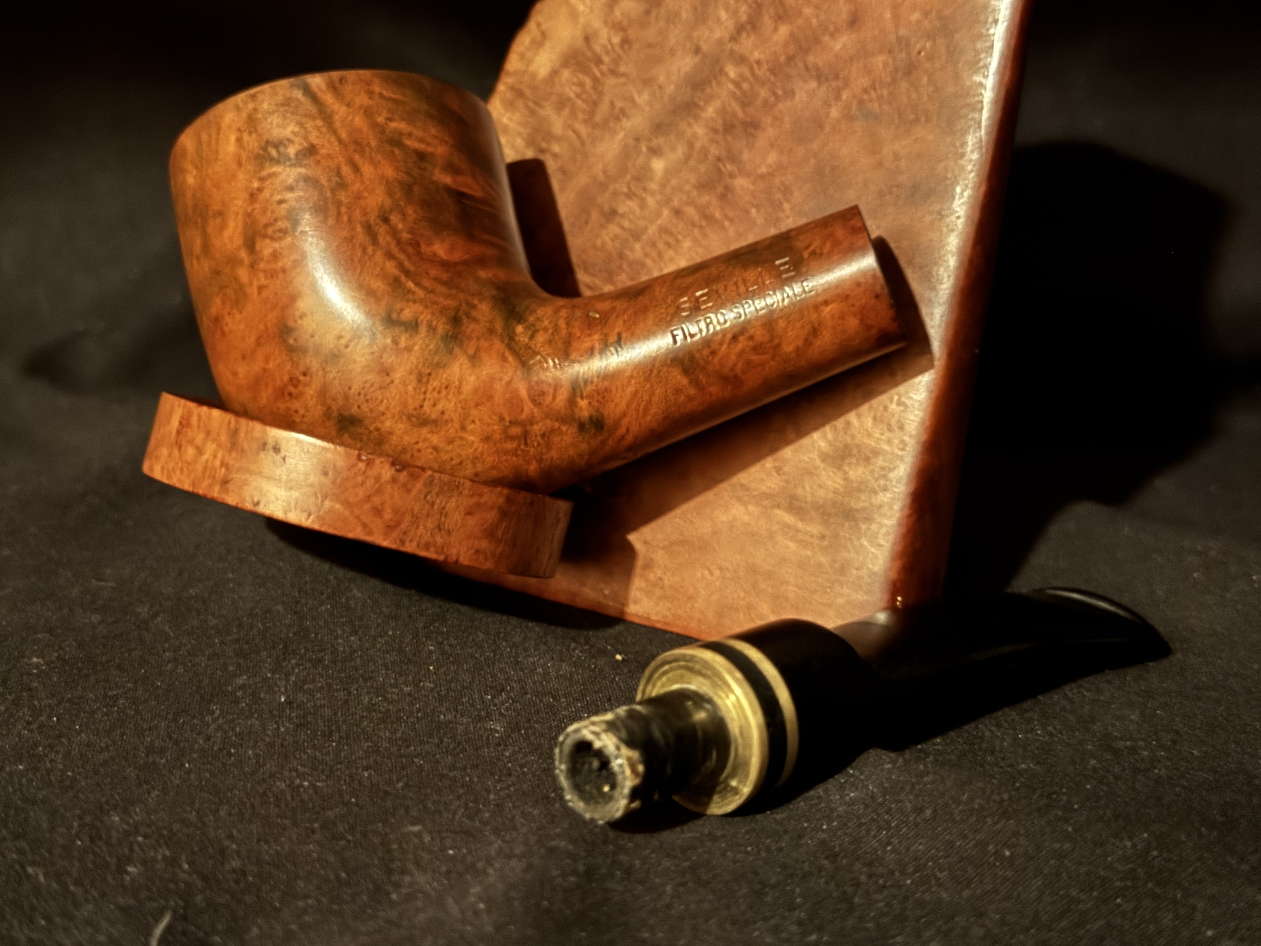 Sivelli Filtro Special Smooth Straight Billiard Vulcanite Saddle Stem Fishtail Estate Pipe 9