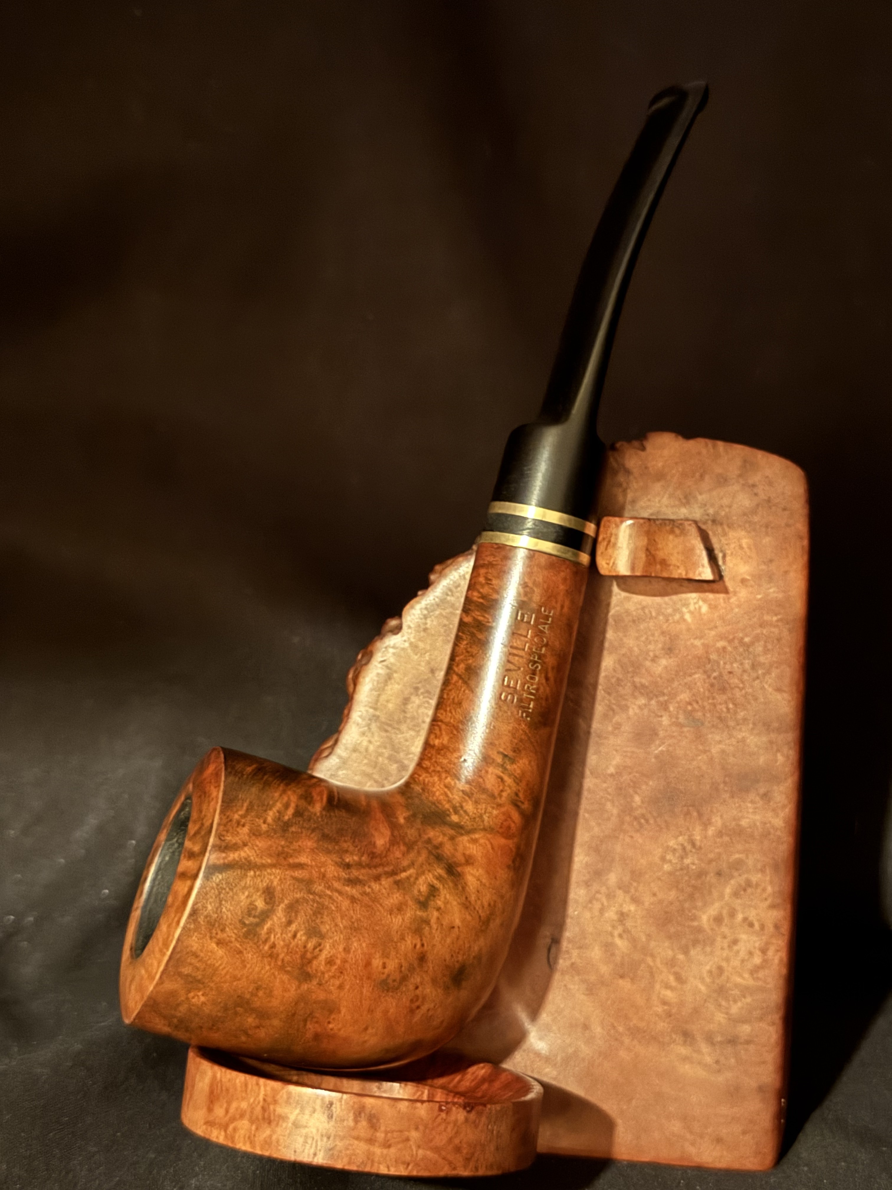 Sivelli Filtro Special Smooth Straight Billiard Vulcanite Saddle Stem Fishtail Estate Pipe 2