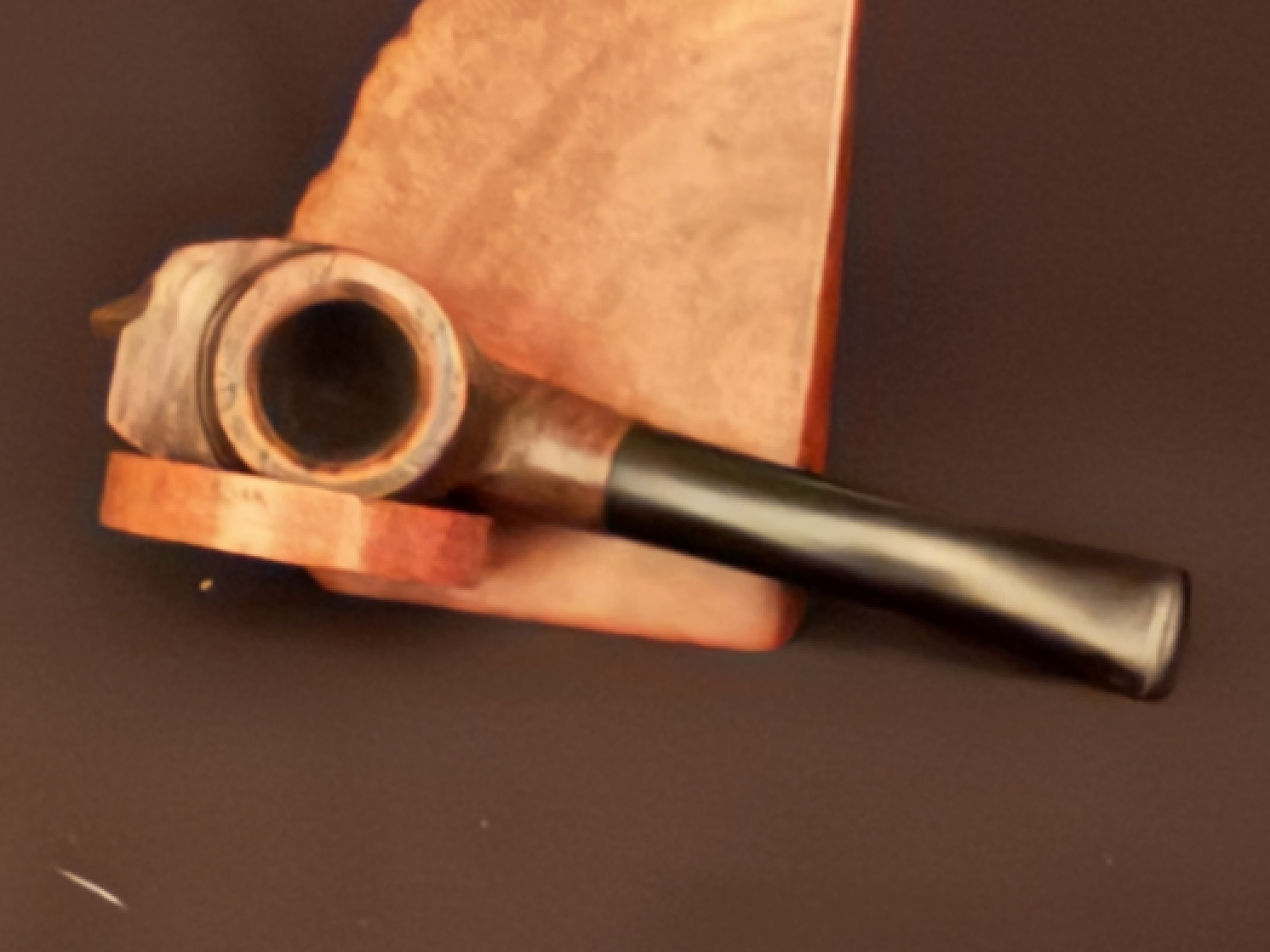 SMALL SIZE Stamped Figural Human Face Pocket Pipe - Antique Carved Briar Estate Pipe 4