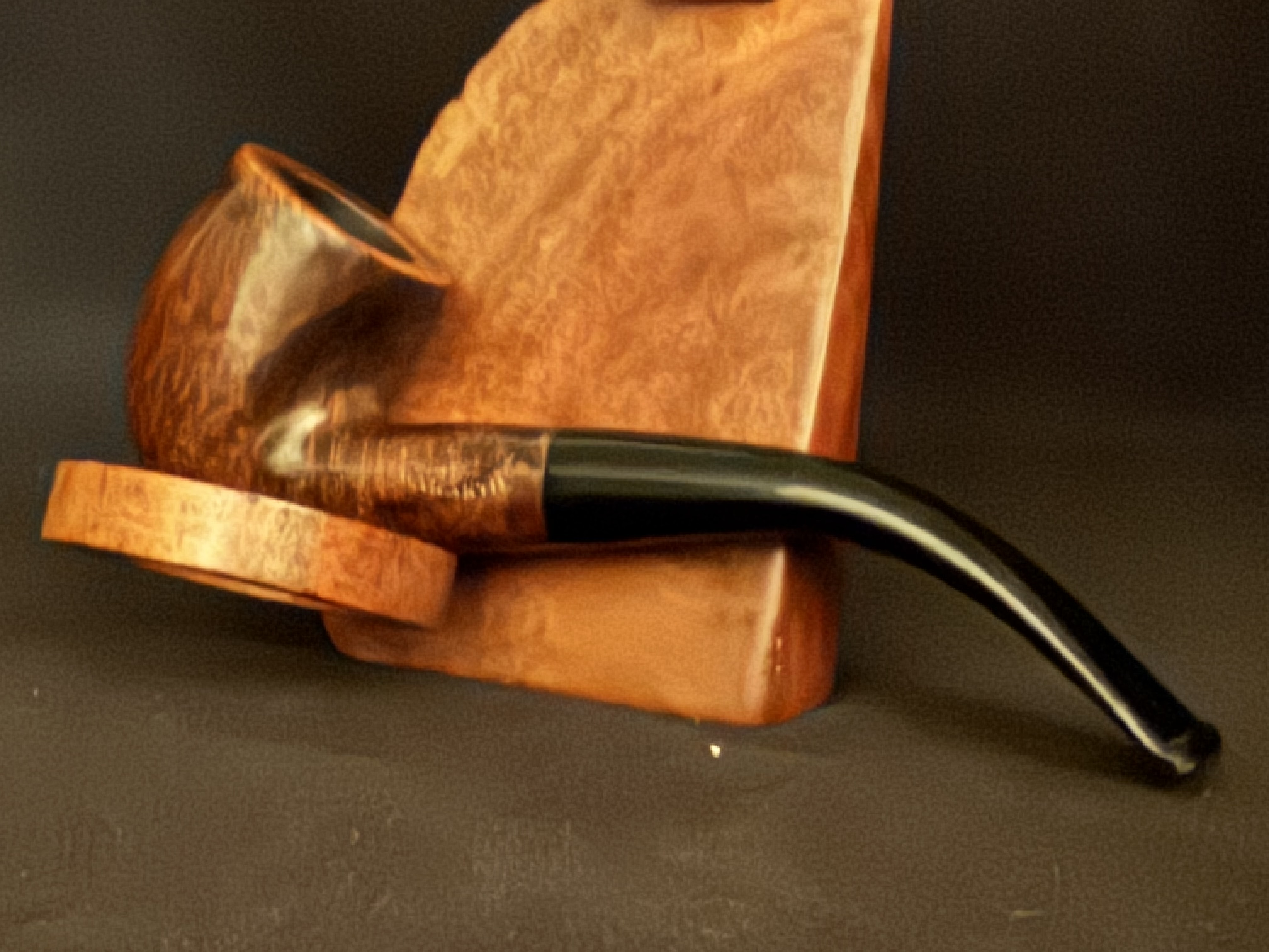 Bent Billiard Estate Pipe - Bruyere Garantie Stamp - Smooth Briar, Acrylic Tapered Stem, Fishtail Bit - No Filter - Pipe 559 8