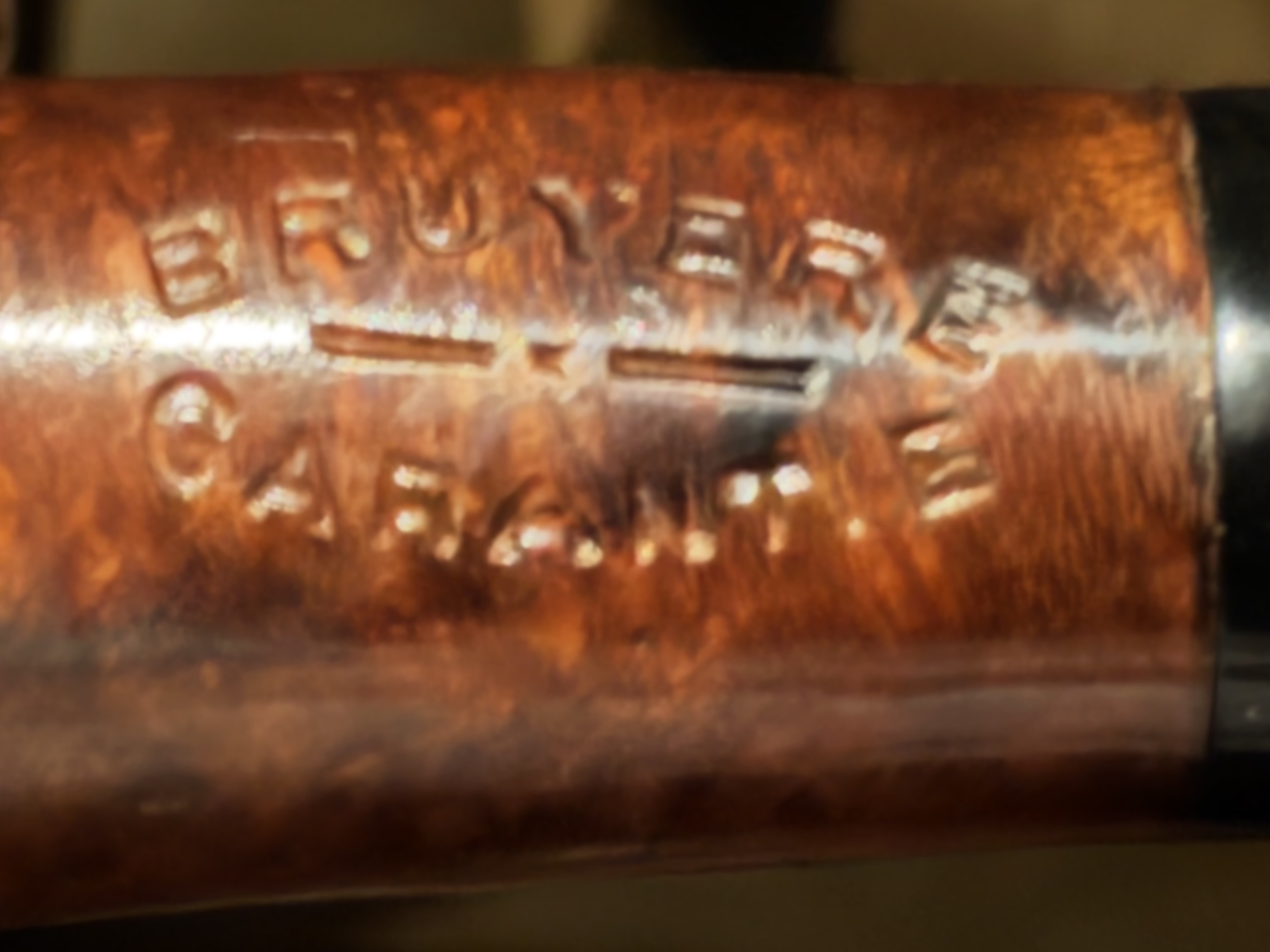 Bent Billiard Estate Pipe - Bruyere Garantie Stamp - Smooth Briar, Acrylic Tapered Stem, Fishtail Bit - No Filter - Pipe 559 10