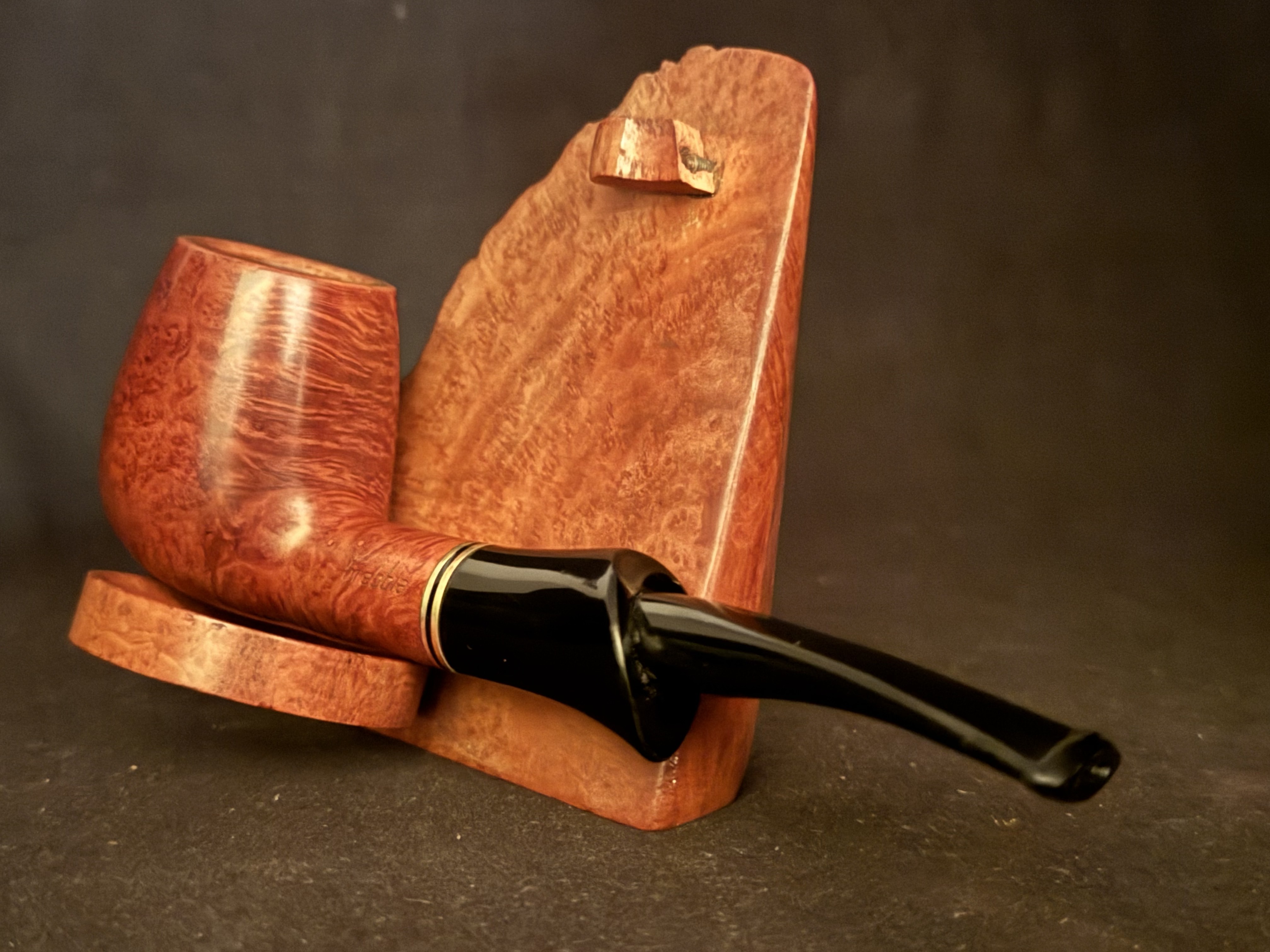 Brebbia 188 ORO (8487) Smooth Billiard Estate Pipe - Acrylic Fishtail Stem, 9mm Filter 5