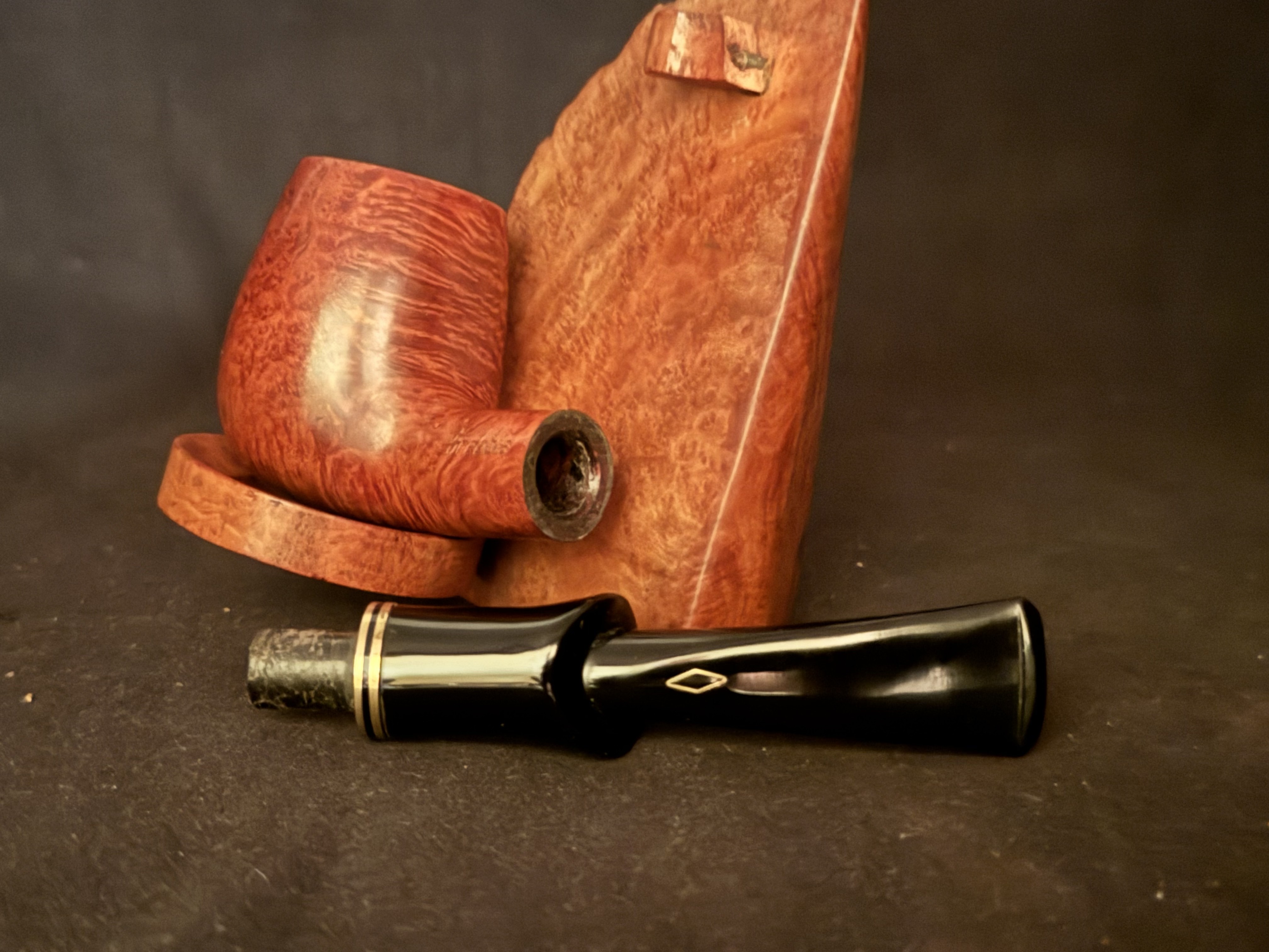 Brebbia 188 ORO (8487) Smooth Billiard Estate Pipe - Acrylic Fishtail Stem, 9mm Filter 6