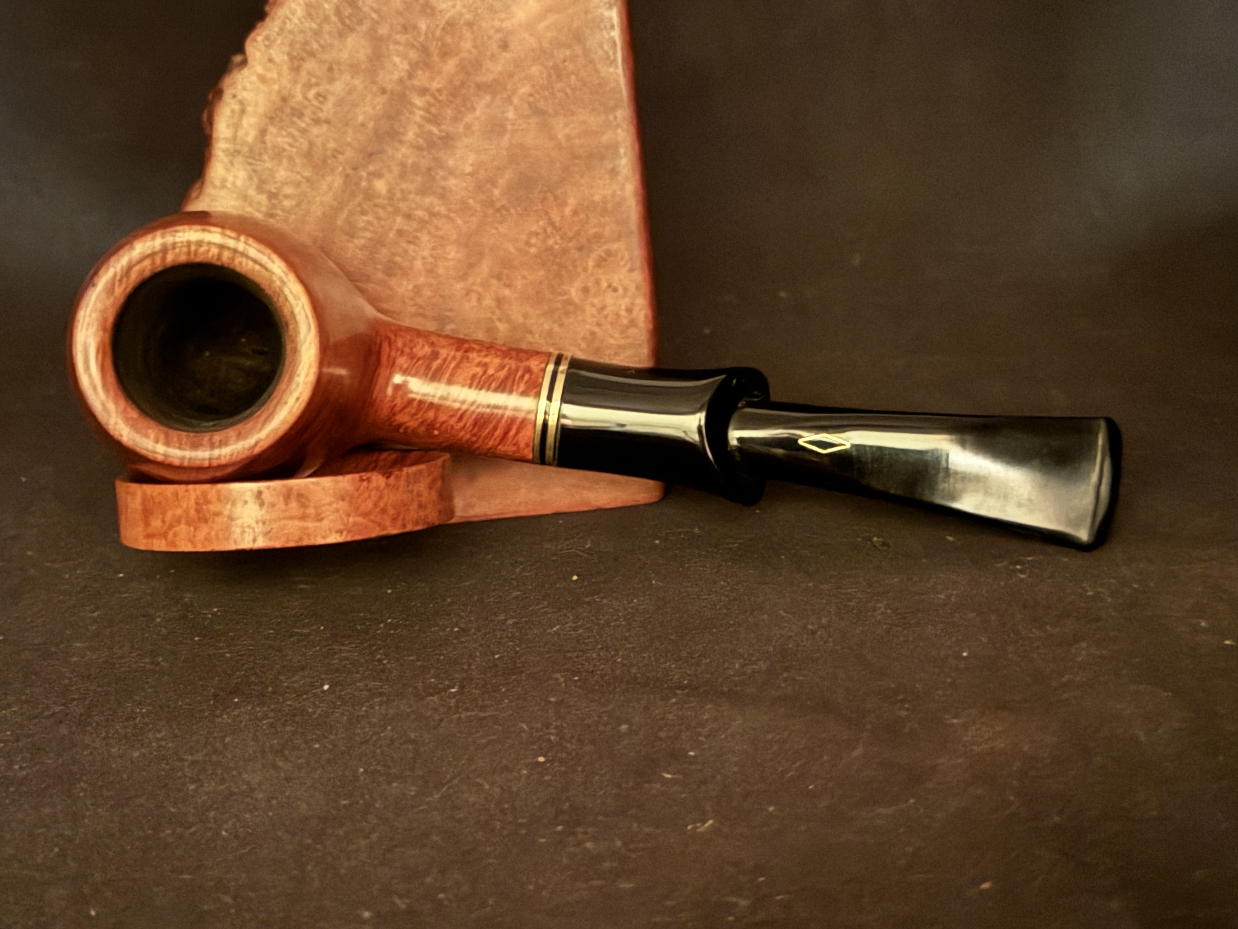 Brebbia 188 ORO (8487) Smooth Billiard Estate Pipe - Acrylic Fishtail Stem, 9mm Filter 11