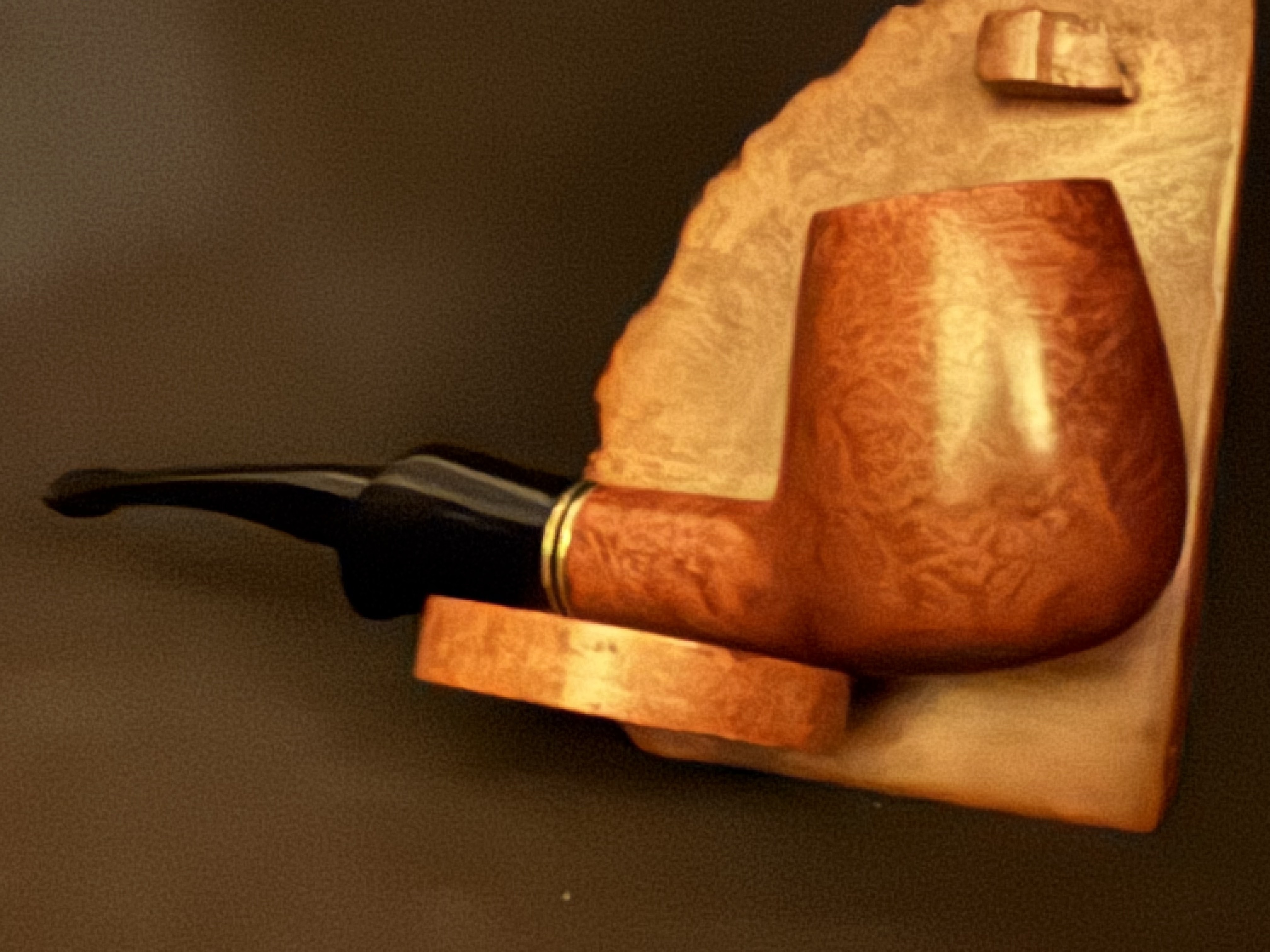 Brebbia 188 ORO (8487) Smooth Billiard Estate Pipe - Acrylic Fishtail Stem, 9mm Filter 13