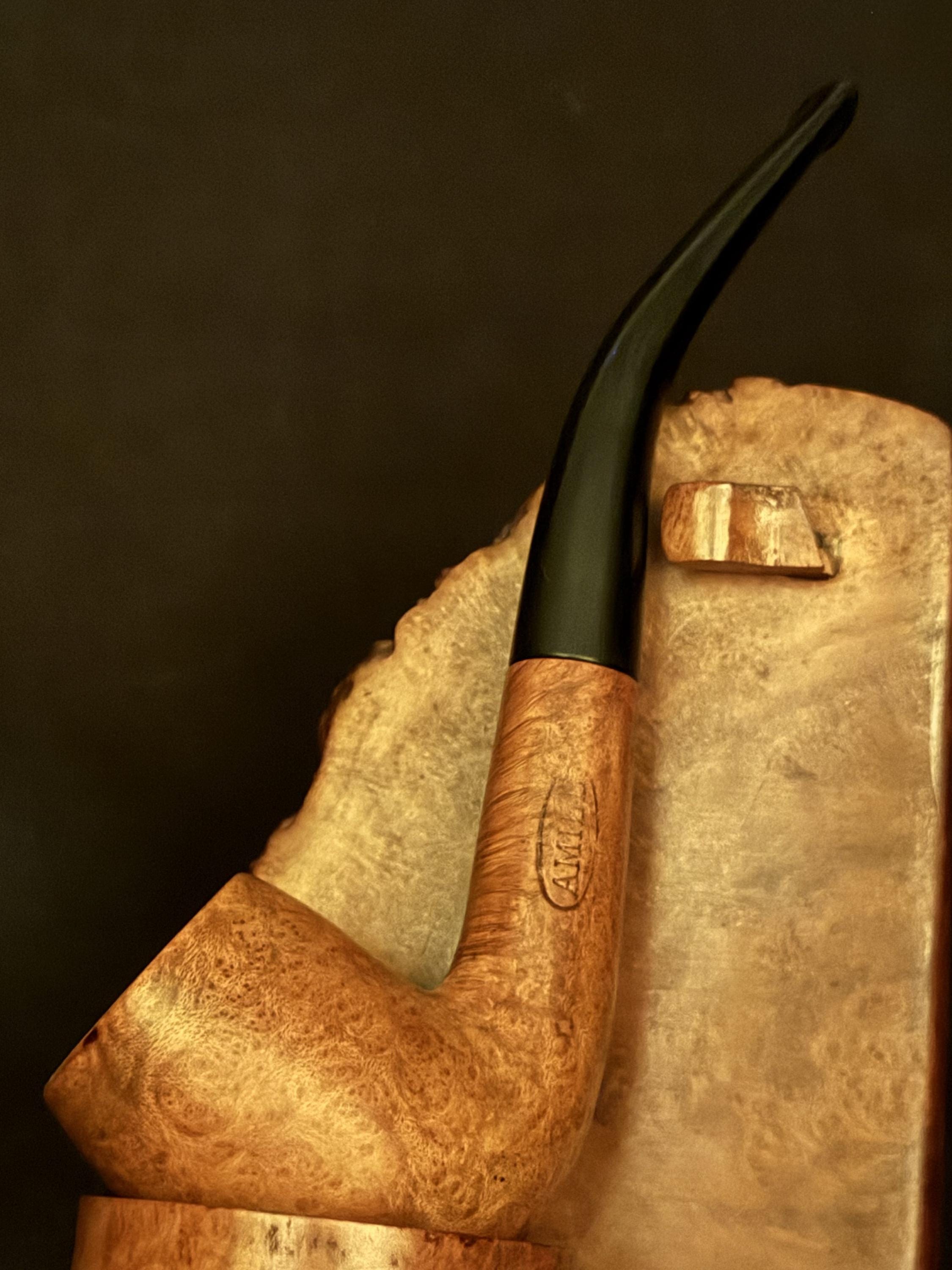 Amill Select 100 Bent Billiard Smooth Briar Vulcanite Estate Pipe Algeria 2