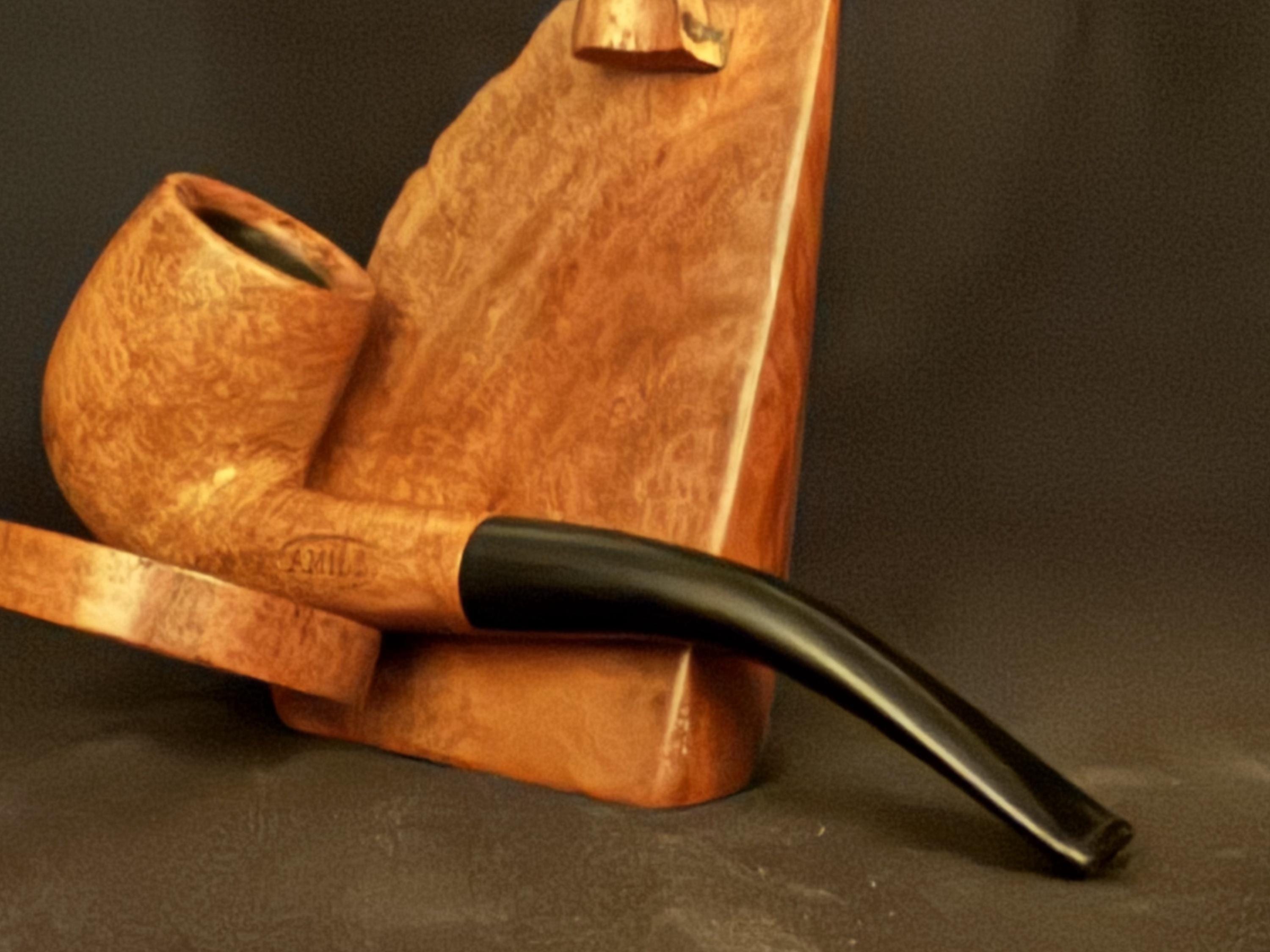Amill Select 100 Bent Billiard Smooth Briar Vulcanite Estate Pipe Algeria 7