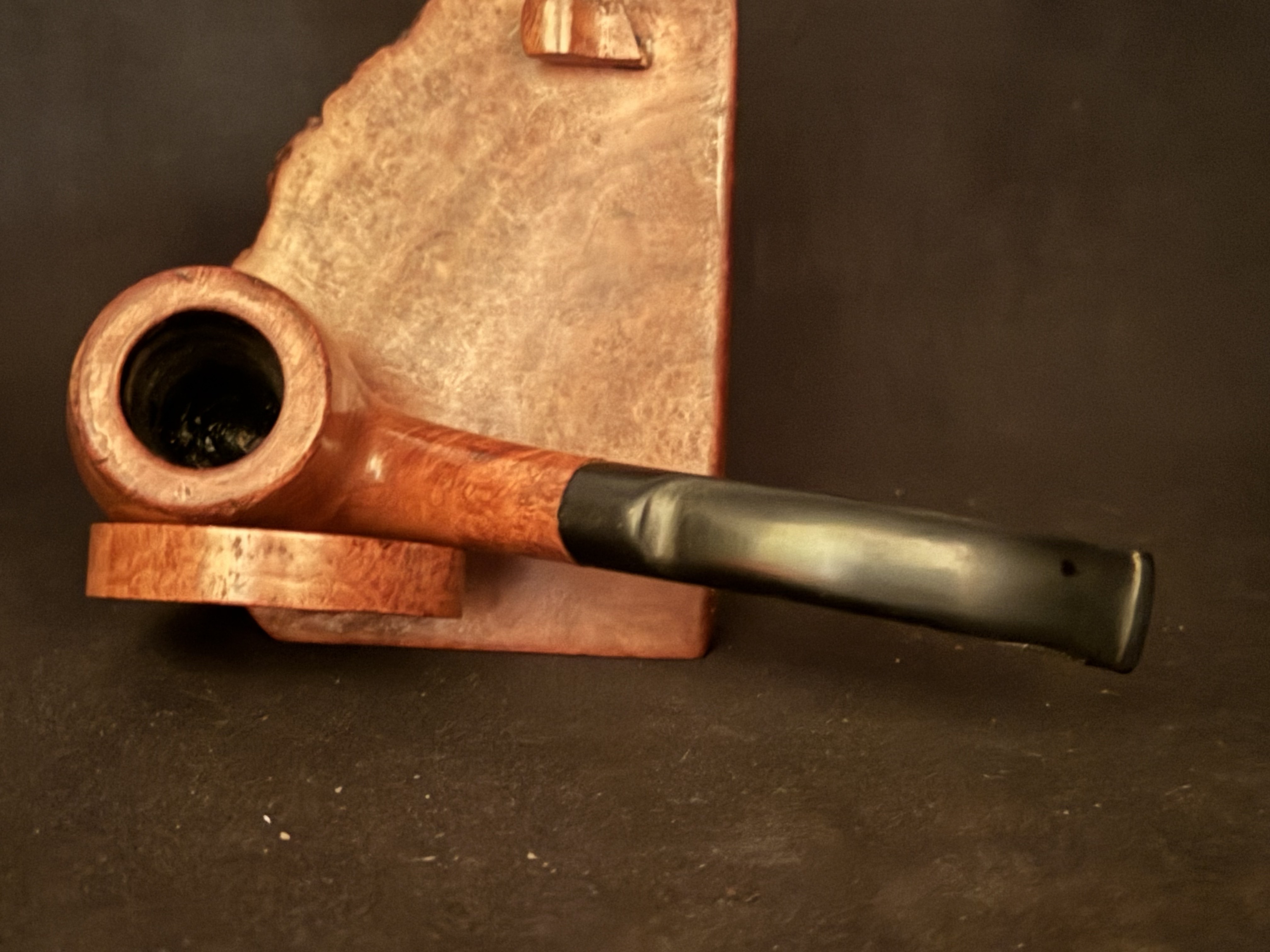 Heibe World - Pipe Smooth Bent Billiard Estate Pipe, Featherweight Briar, Vulcanite Saddle Stem 8