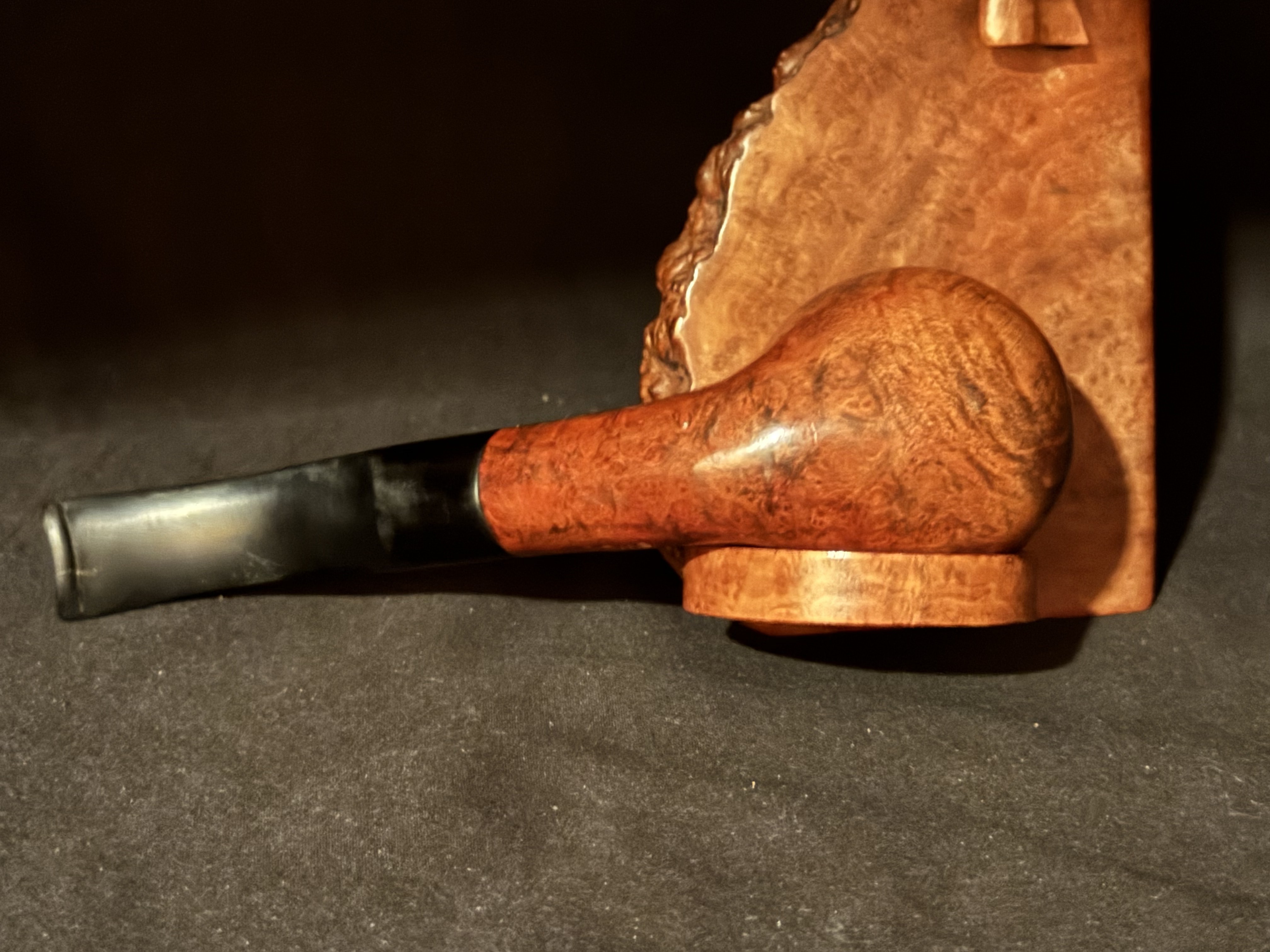 Oldenkott TOWER Smooth Bent Brandy Estate Pipe - Vulcanite Saddle Stem, 9mm Filter 8