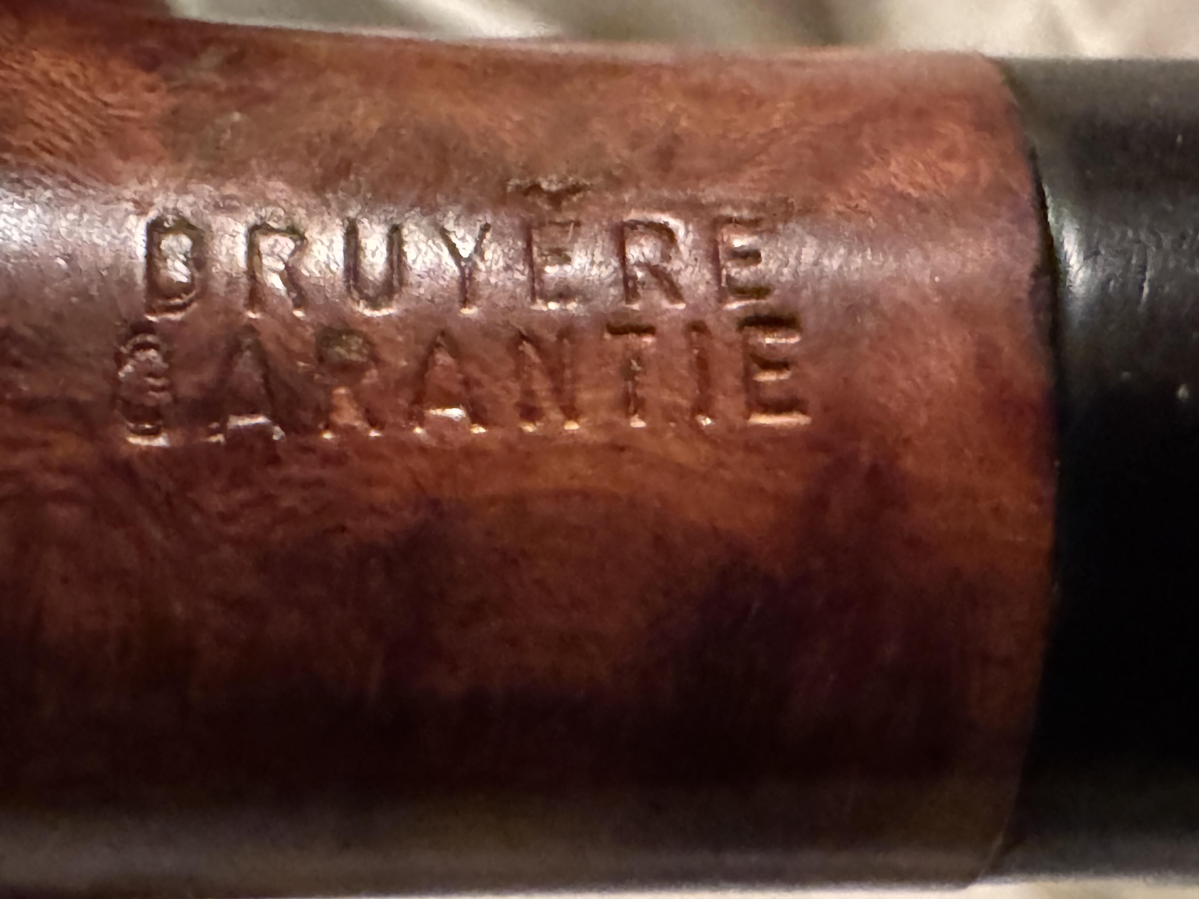 Bruyere Garantie Smooth Bent Pot Briar Estate Pipe with Vulcanite Saddle Stem and Fishtail Bit 2