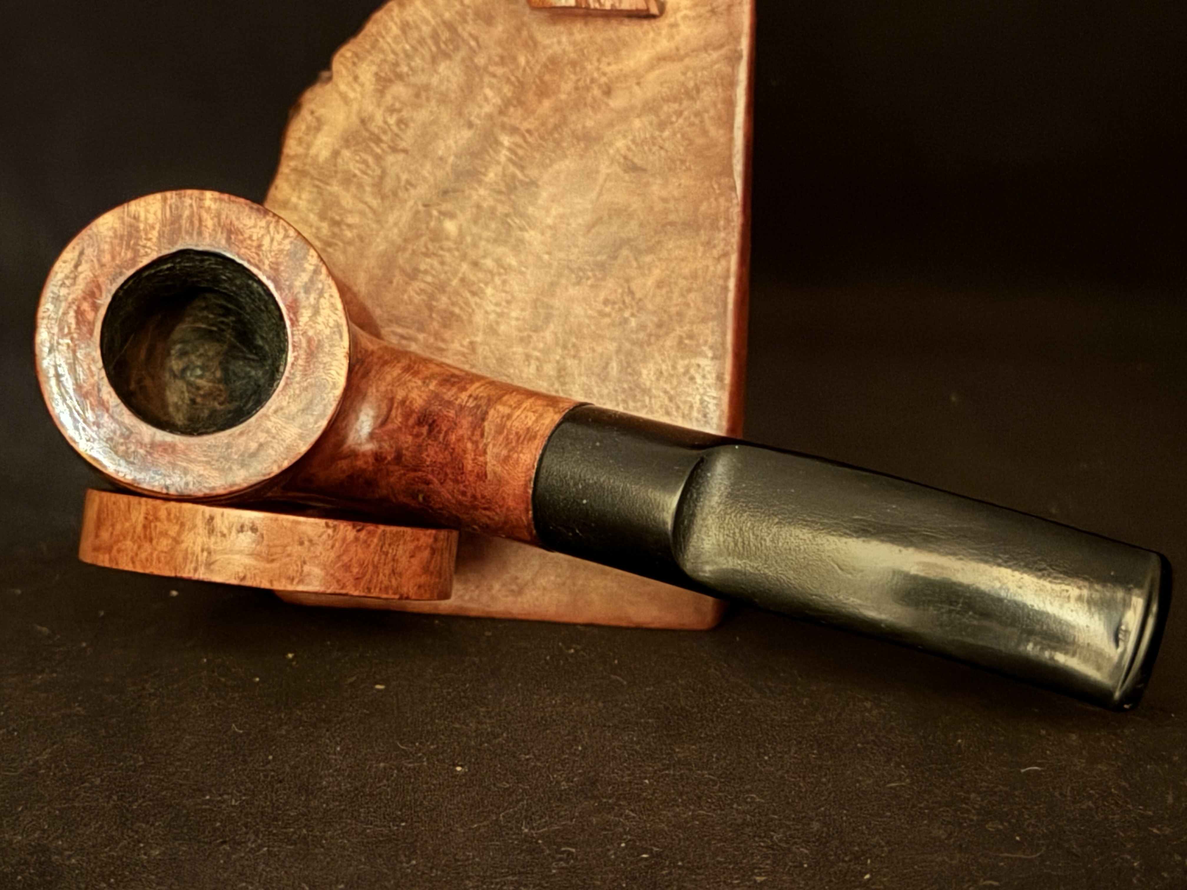 Bruyere Garantie Smooth Bent Pot Briar Estate Pipe with Vulcanite Saddle Stem and Fishtail Bit 6