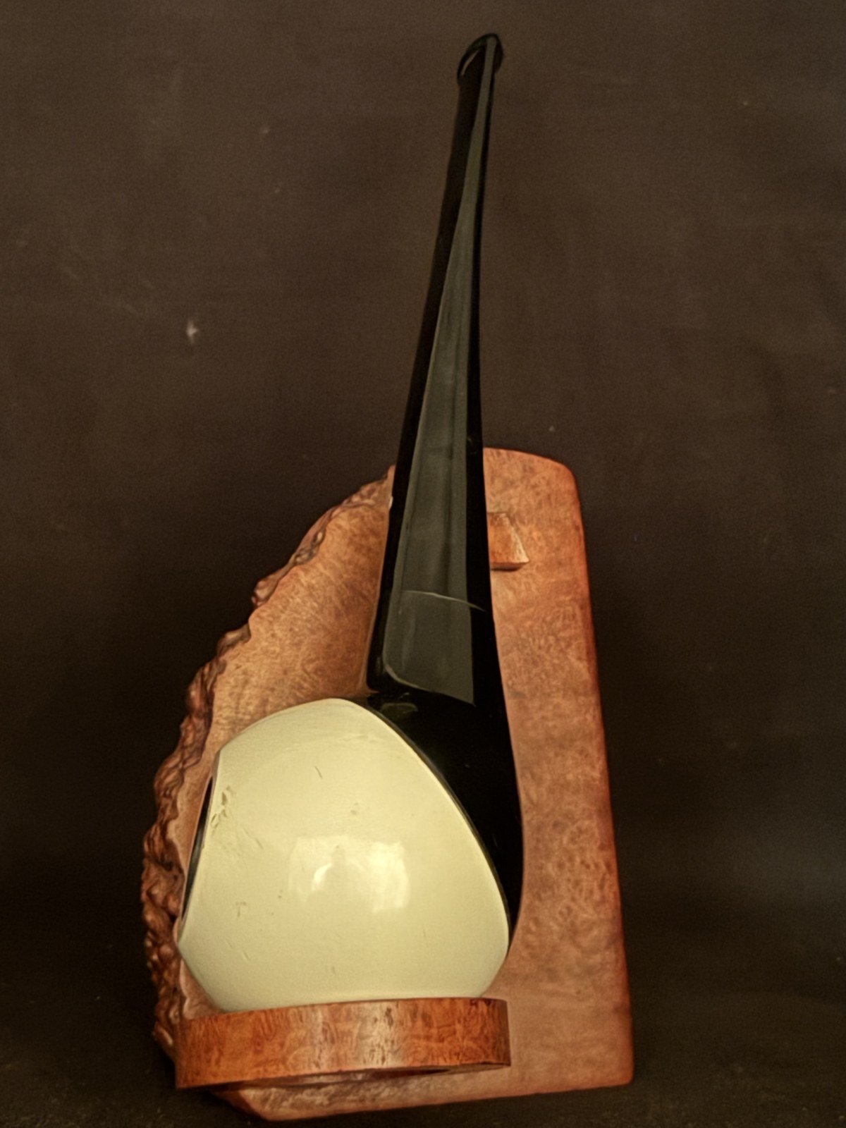 Vauen ITO 1 Apple Shape Briar Pipe - Painted Black and White Bowl - Acrylic Fishtail Stem - Estate Pipe 4