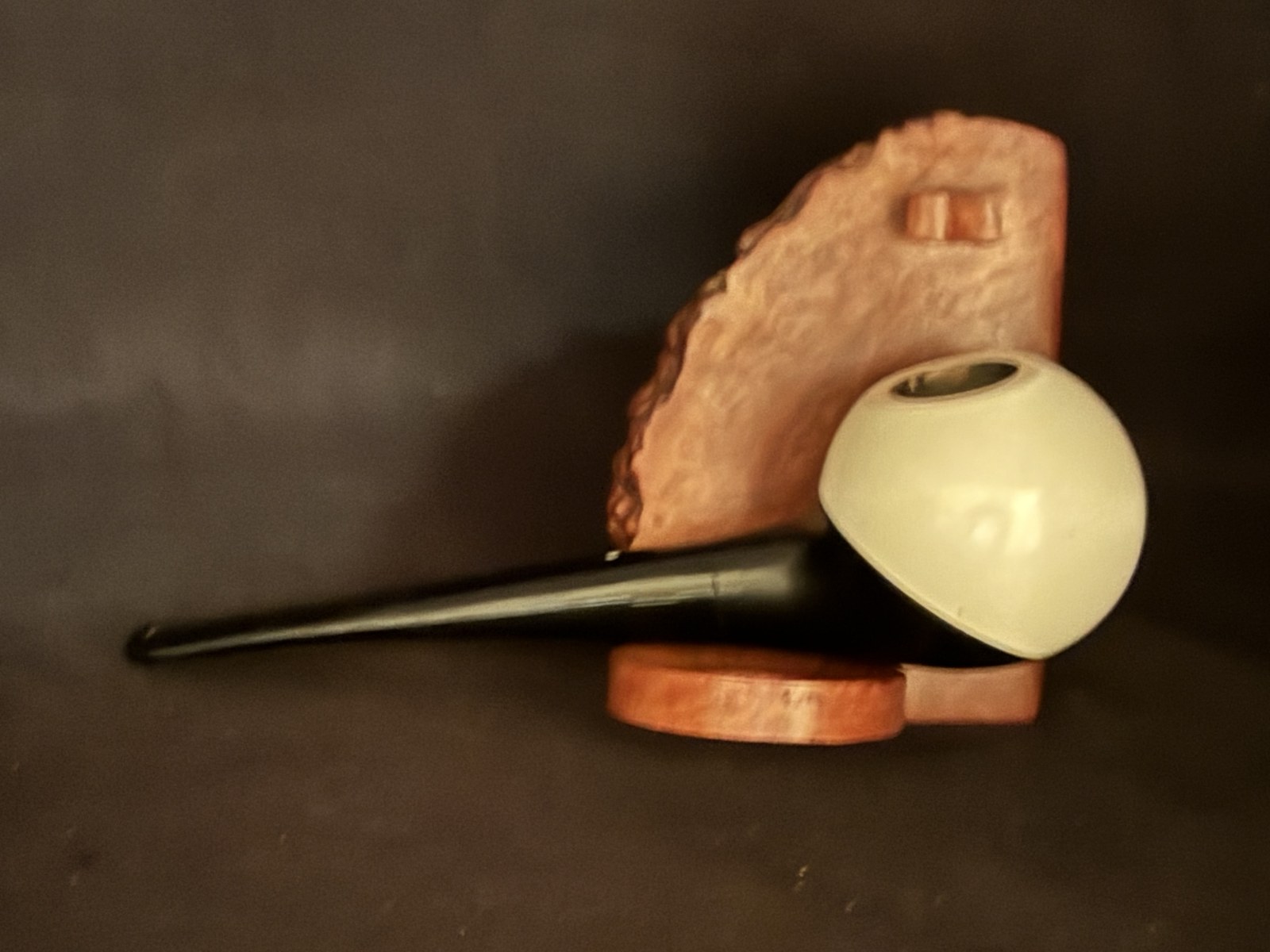 Vauen ITO 1 Apple Shape Briar Pipe - Painted Black and White Bowl - Acrylic Fishtail Stem - Estate Pipe 6