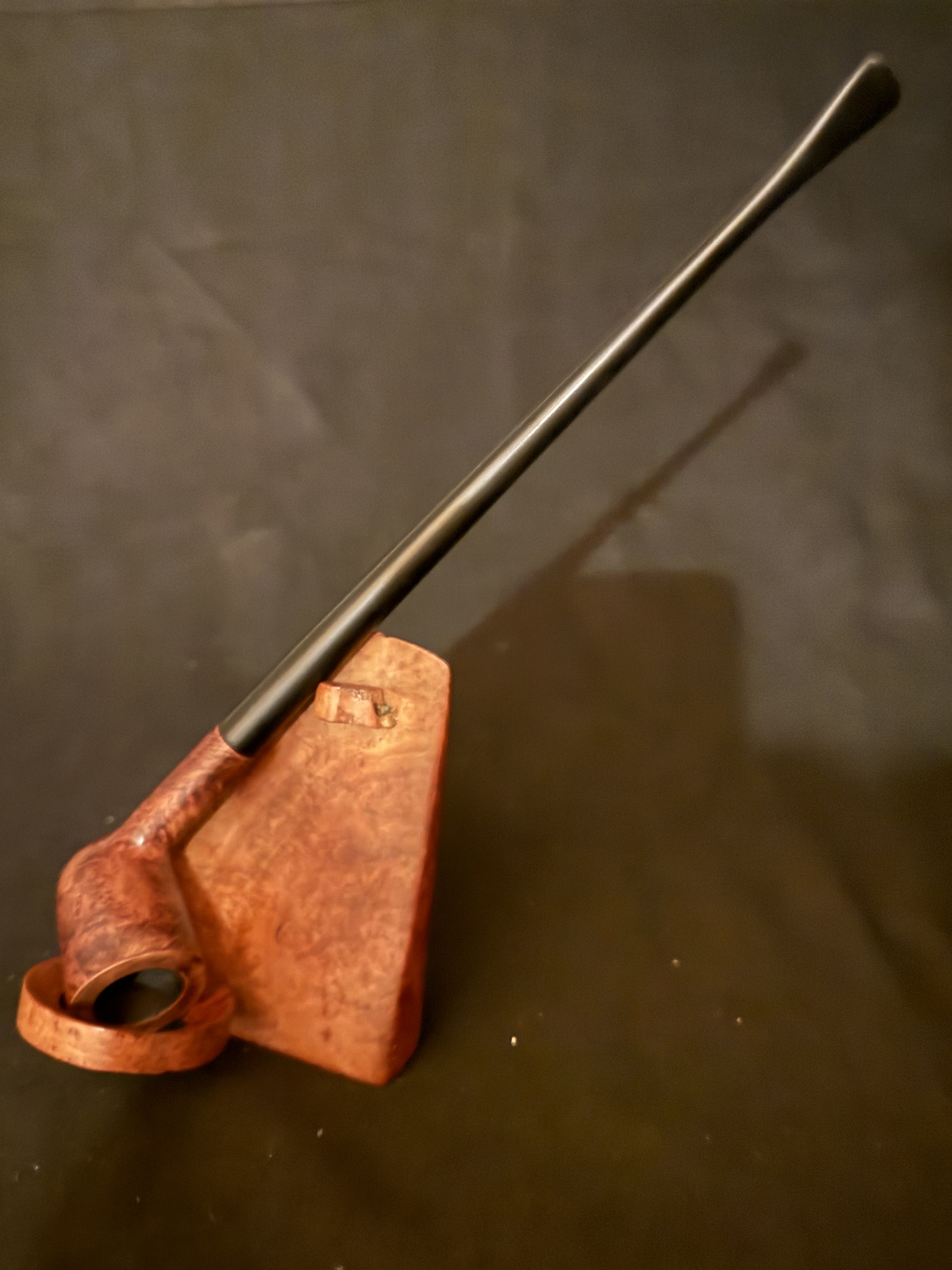 Old Briar Smooth Straight Dublin Churchwarden Estate Pipe, Fishtail, No Filter 2