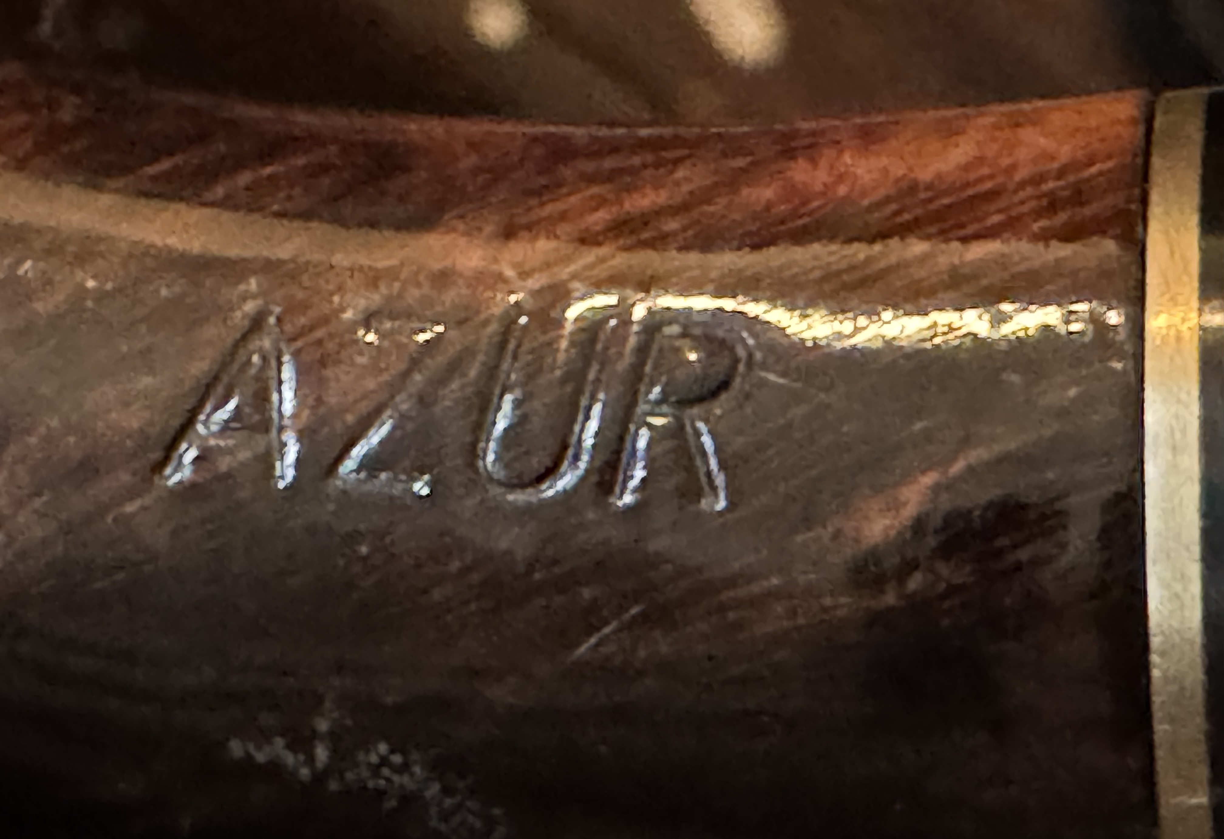 Azur Smooth Bent Billiard Estate Pipe, Glossy Brown, Acrylic Stem, 9mm Filter 9