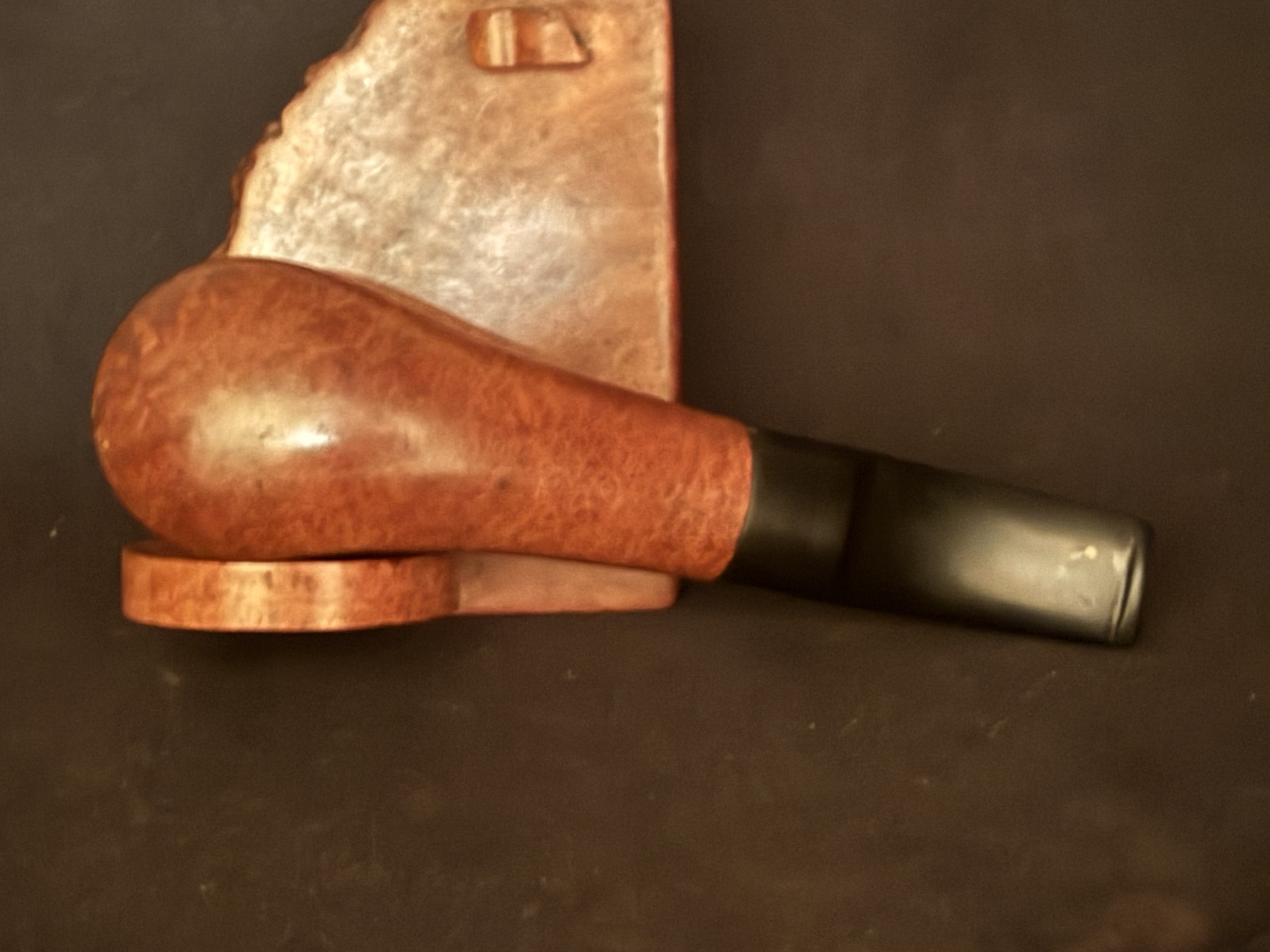 Zettervic Pipes Virgin Bent Volcano Estate Pipe - Smooth Briar, Vulcanite Saddle Stem, 9mm Filter 6