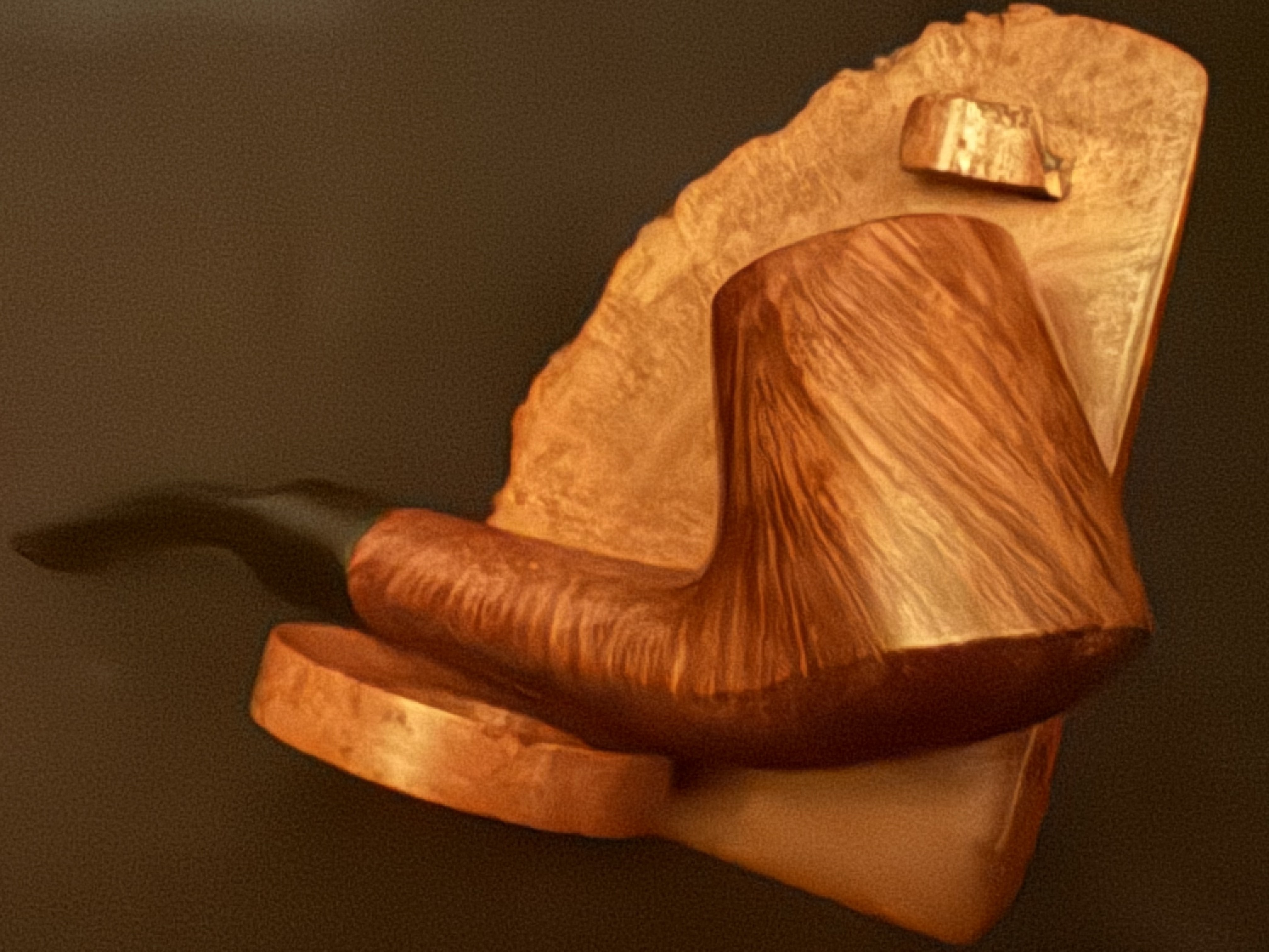 Zettervic Pipes Virgin Bent Volcano Estate Pipe - Smooth Briar, Vulcanite Saddle Stem, 9mm Filter 7
