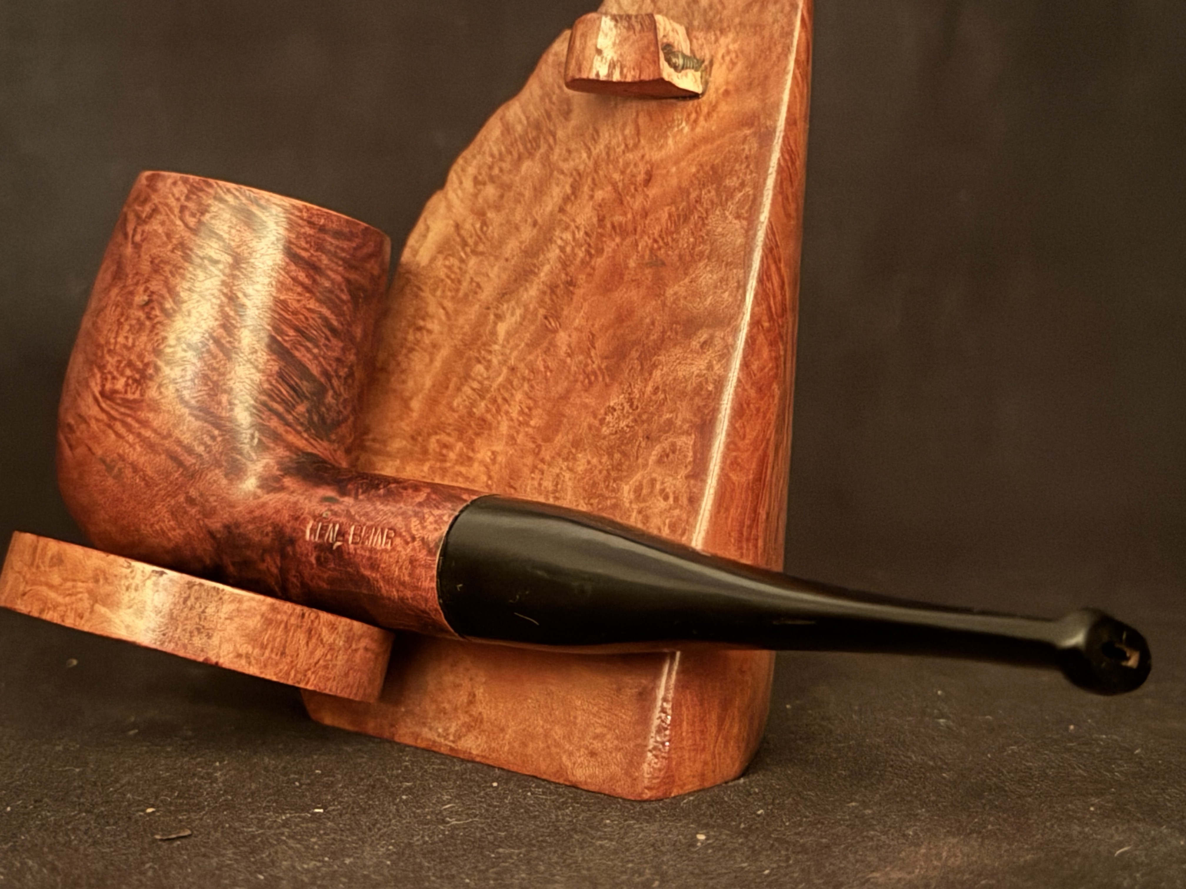 Real Briar Smooth Straight Billiard Estate Pipe - Large Size 4 - Vulcanite Tapered Stem, No Filter 2