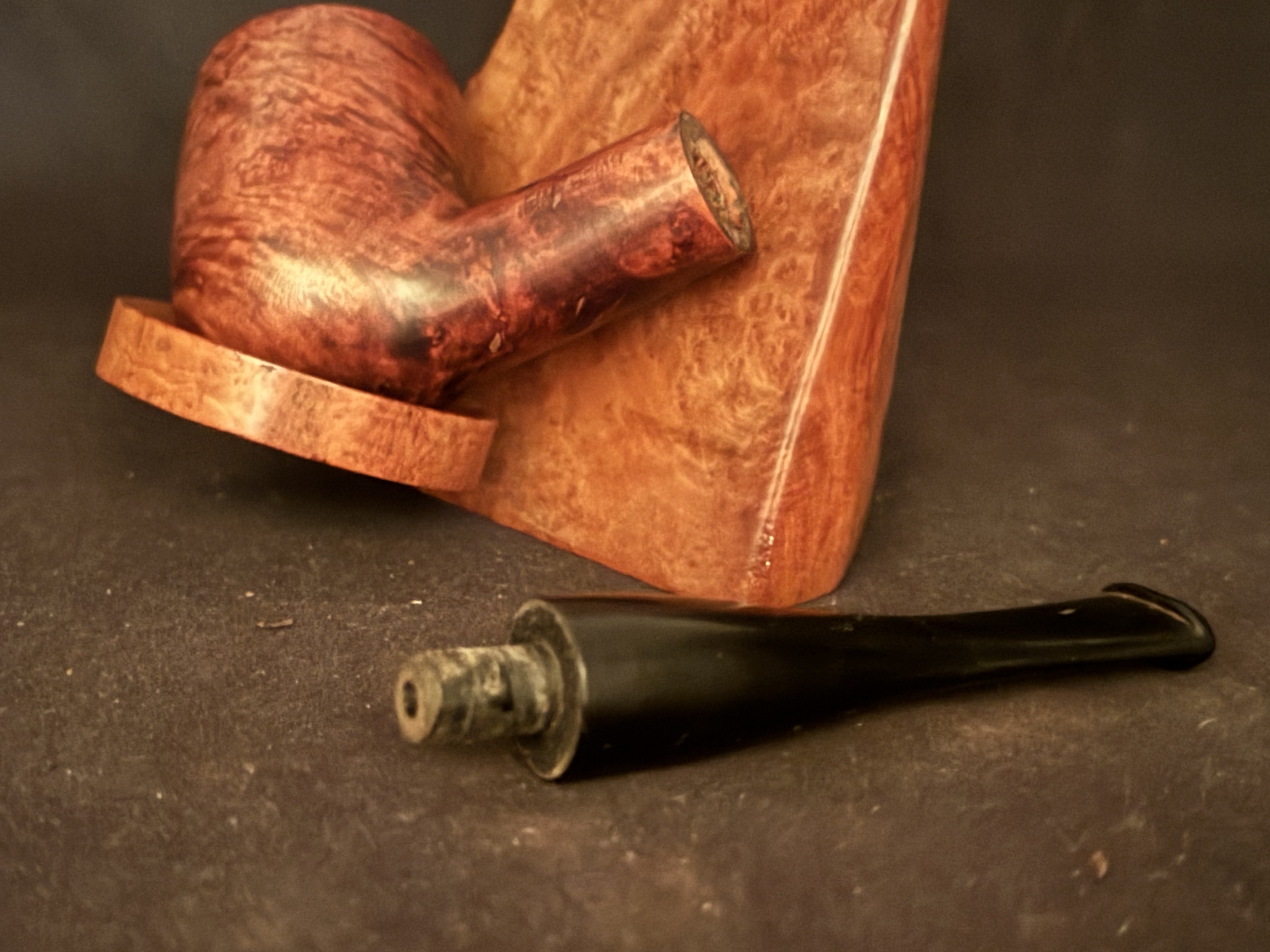 Real Briar Smooth Straight Billiard Estate Pipe - Large Size 4 - Vulcanite Tapered Stem, No Filter 3