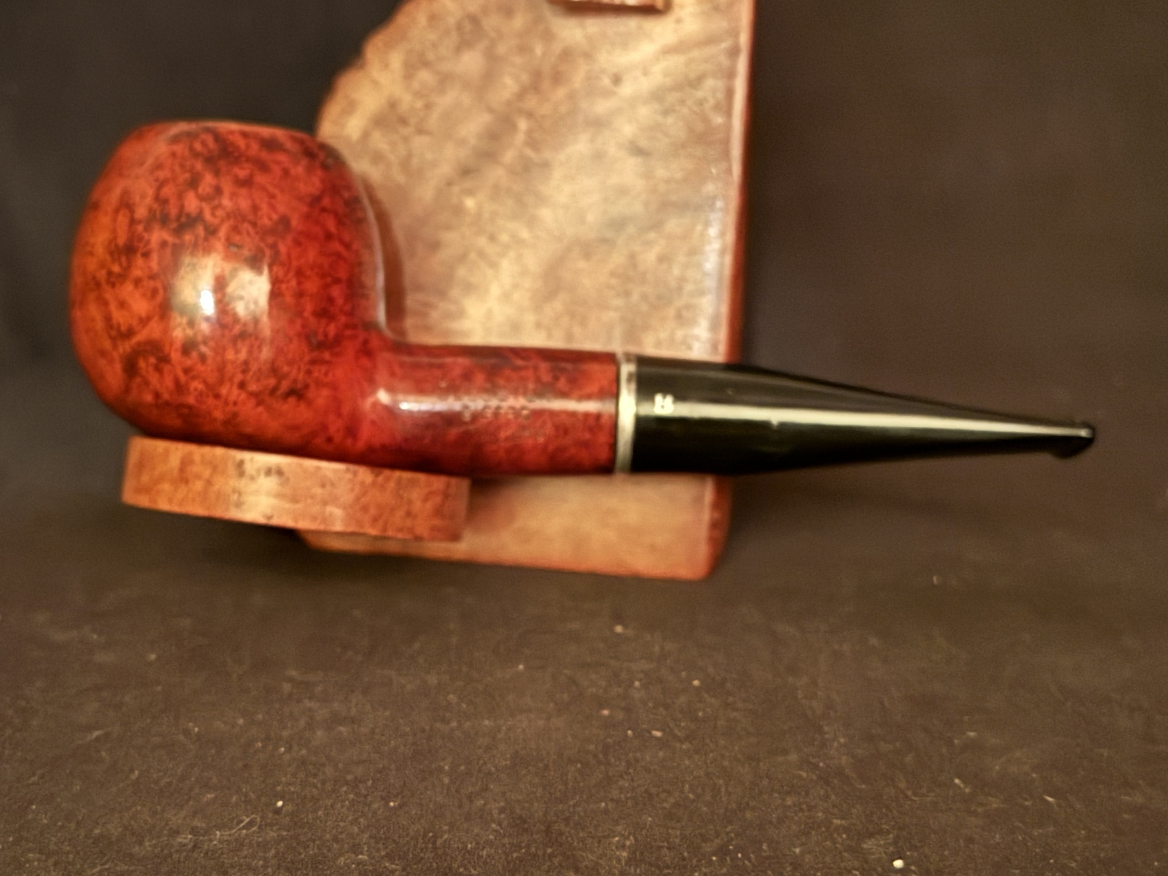 Dr Boston Bistro filter 9 Smooth Straight Apple Estate Pipe - Thin Metal Band, Acrylic Stem, 9mm Filter 5