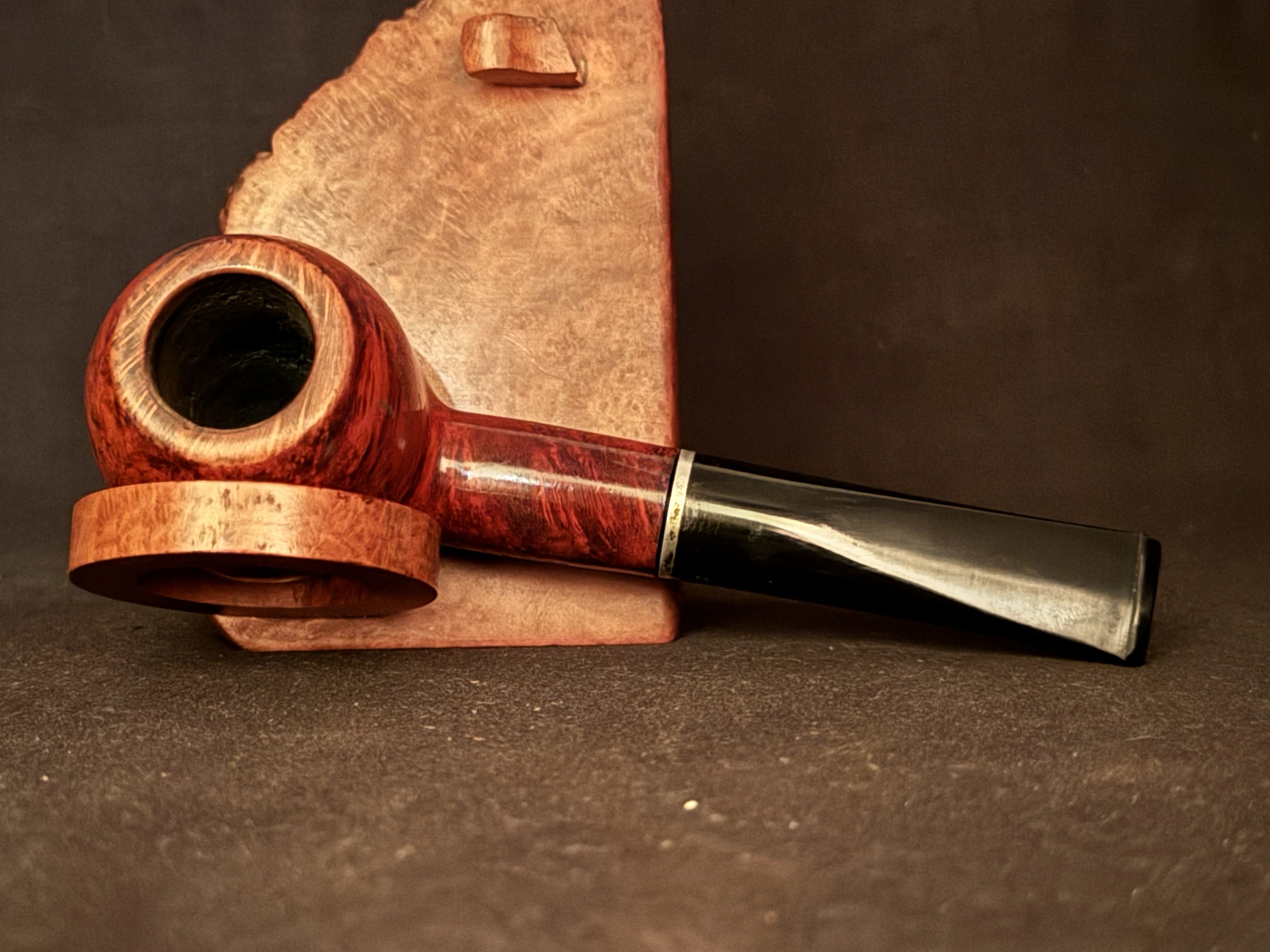 Dr Boston Bistro filter 9 Smooth Straight Apple Estate Pipe - Thin Metal Band, Acrylic Stem, 9mm Filter 7