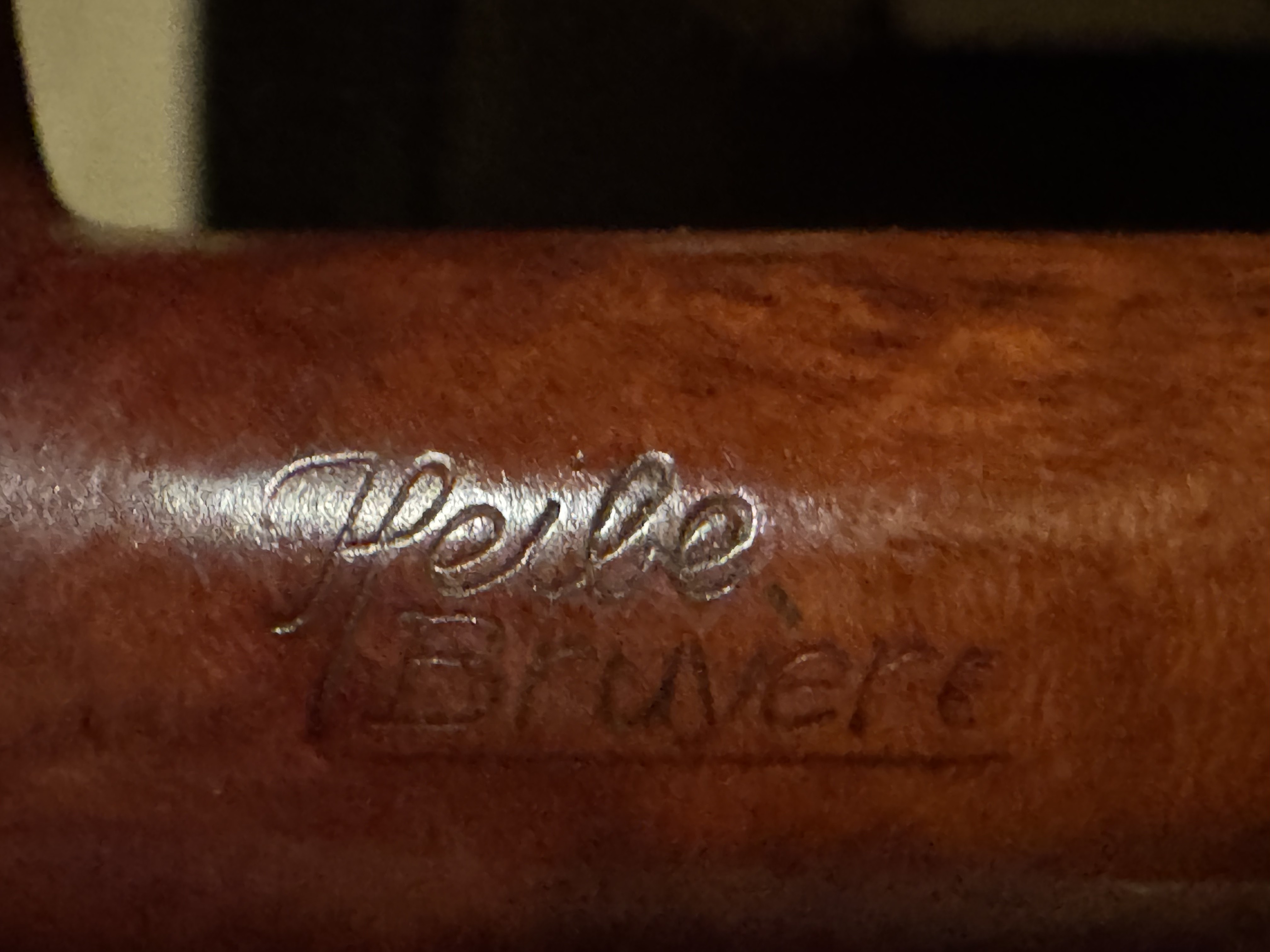 Heibe Bruyer Smooth Billiard Estate Pipe - Chubby Shank, Vulcanite Saddle Stem, 9mm Filter 2