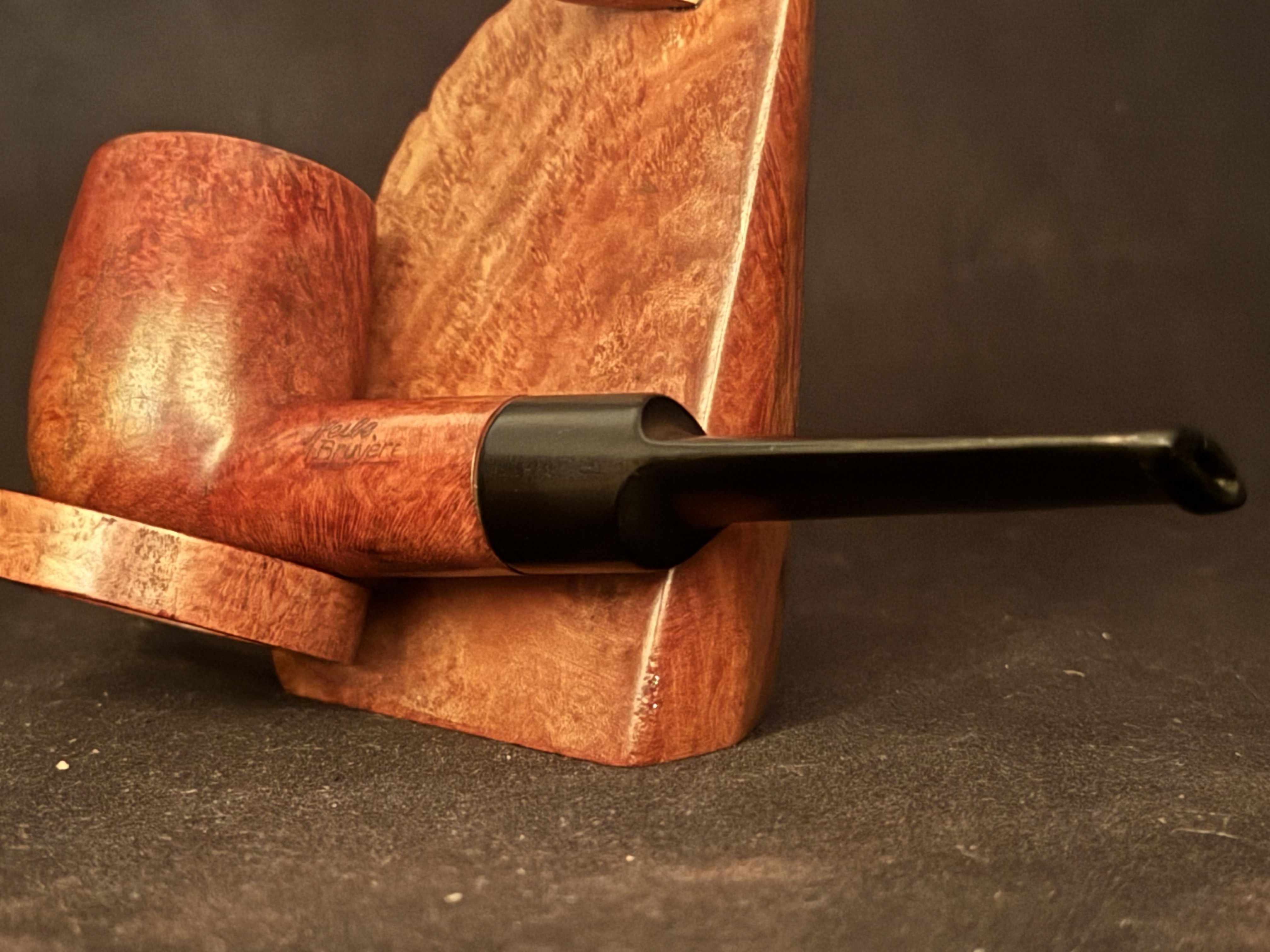 Heibe Bruyer Smooth Billiard Estate Pipe - Chubby Shank, Vulcanite Saddle Stem, 9mm Filter 8