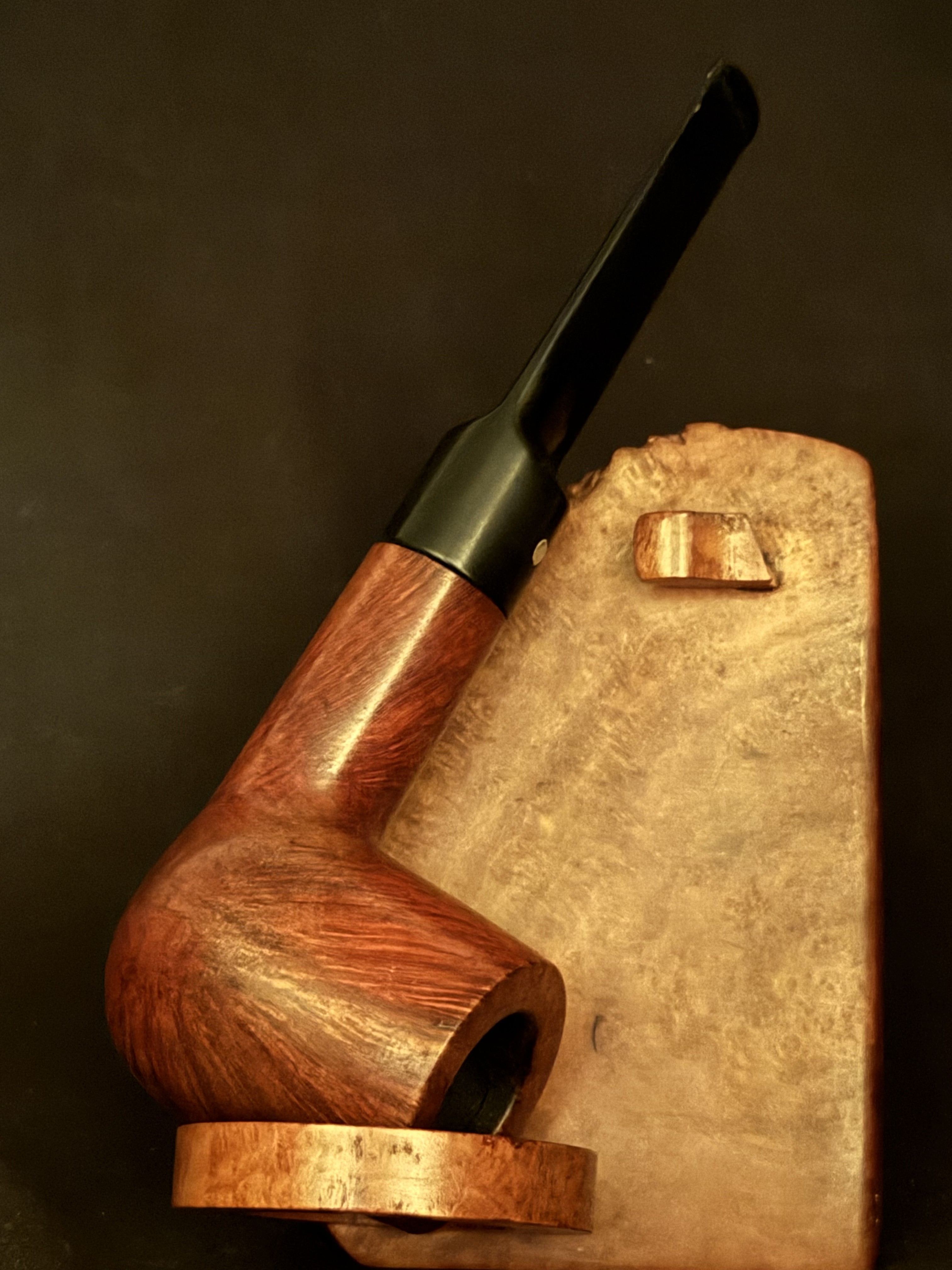 Heibe Bruyer Smooth Billiard Estate Pipe - Chubby Shank, Vulcanite Saddle Stem, 9mm Filter 11