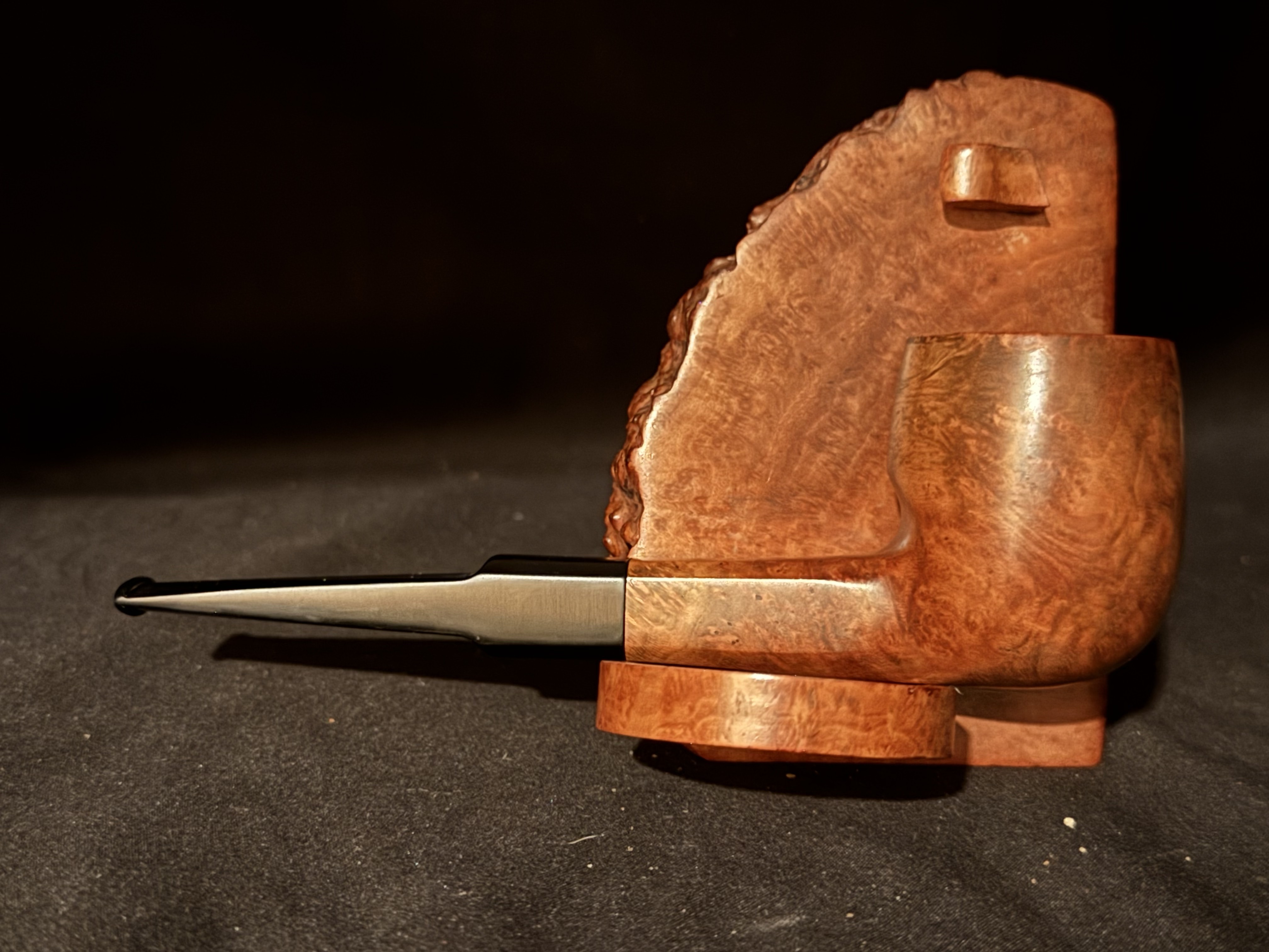 Unmarked High-Grade Smooth Billiard, Square Paneled Shank, Vulcanite Saddle Stem, Fishtail Estate Pipe 7