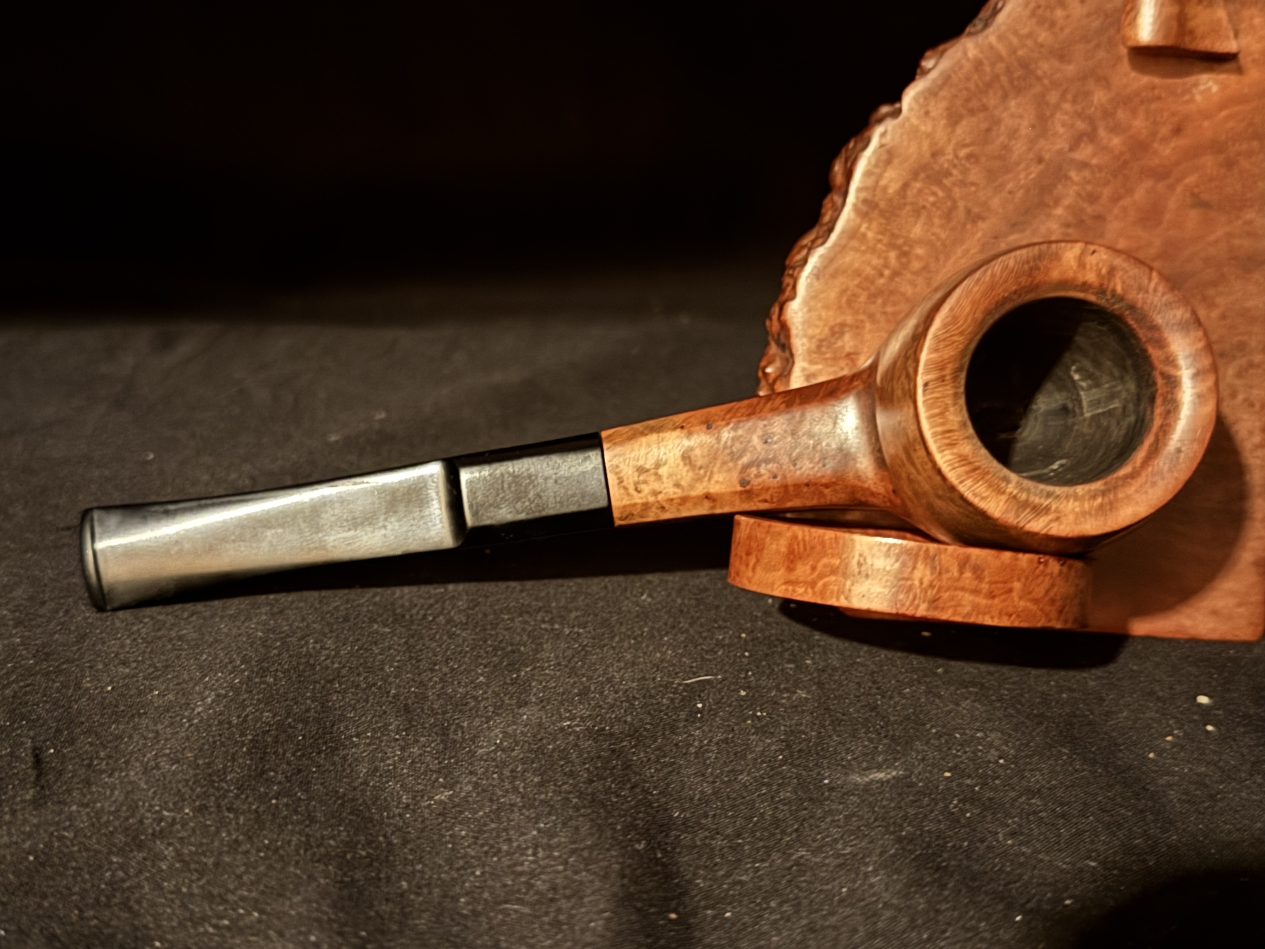 Unmarked High-Grade Smooth Billiard, Square Paneled Shank, Vulcanite Saddle Stem, Fishtail Estate Pipe 8