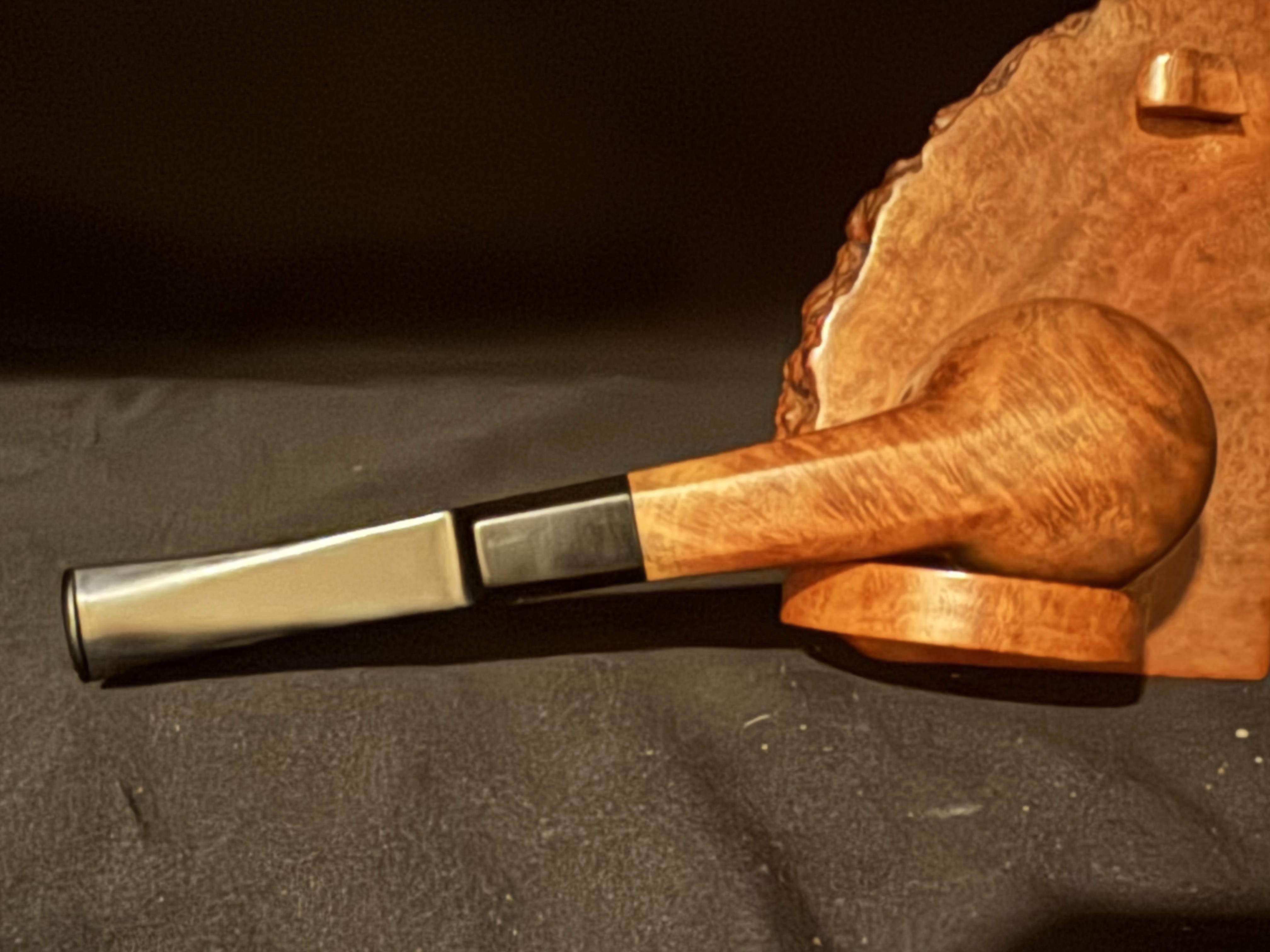 Unmarked High-Grade Smooth Billiard, Square Paneled Shank, Vulcanite Saddle Stem, Fishtail Estate Pipe 9