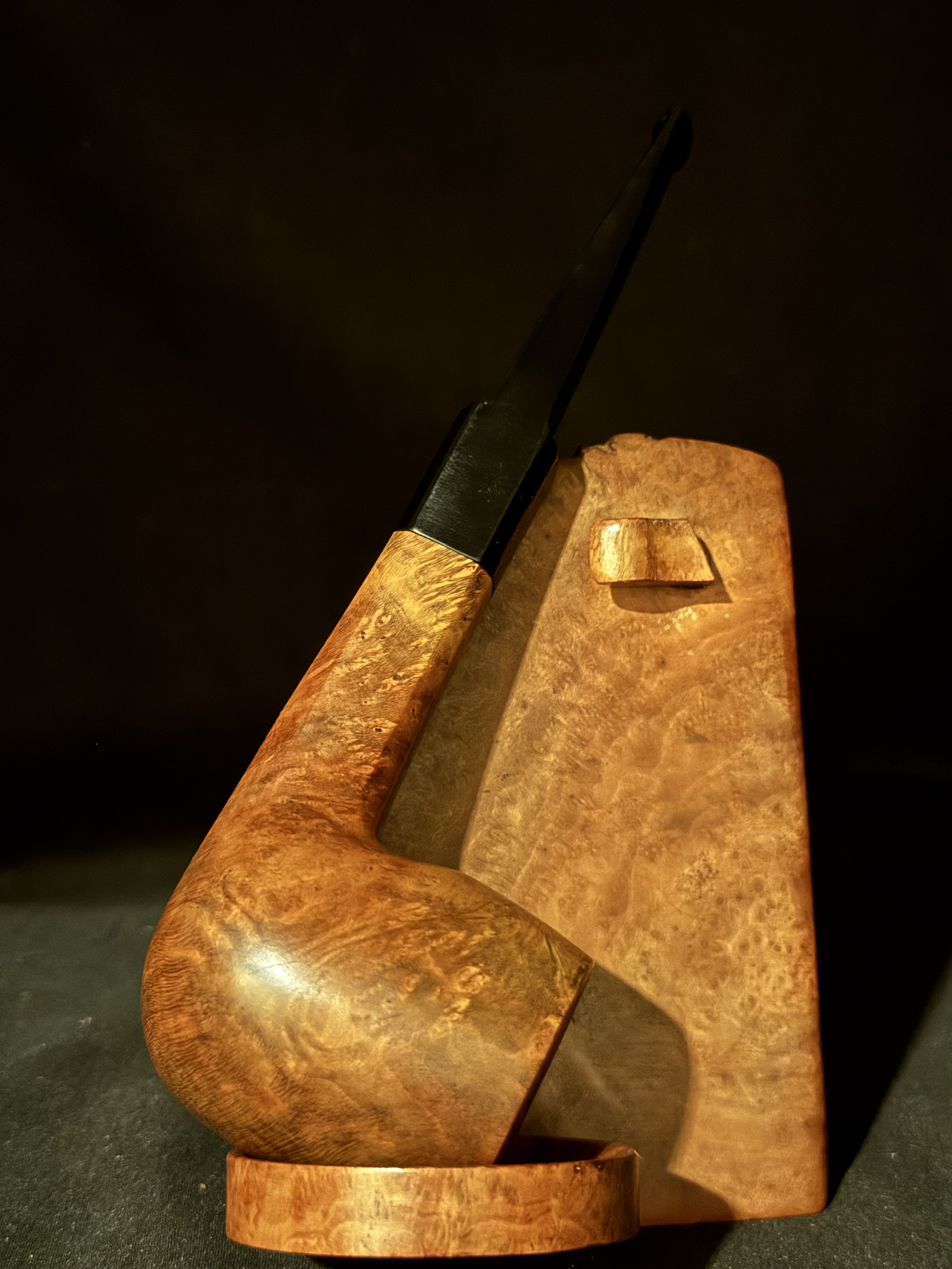 Unmarked High-Grade Smooth Billiard, Square Paneled Shank, Vulcanite Saddle Stem, Fishtail Estate Pipe 10