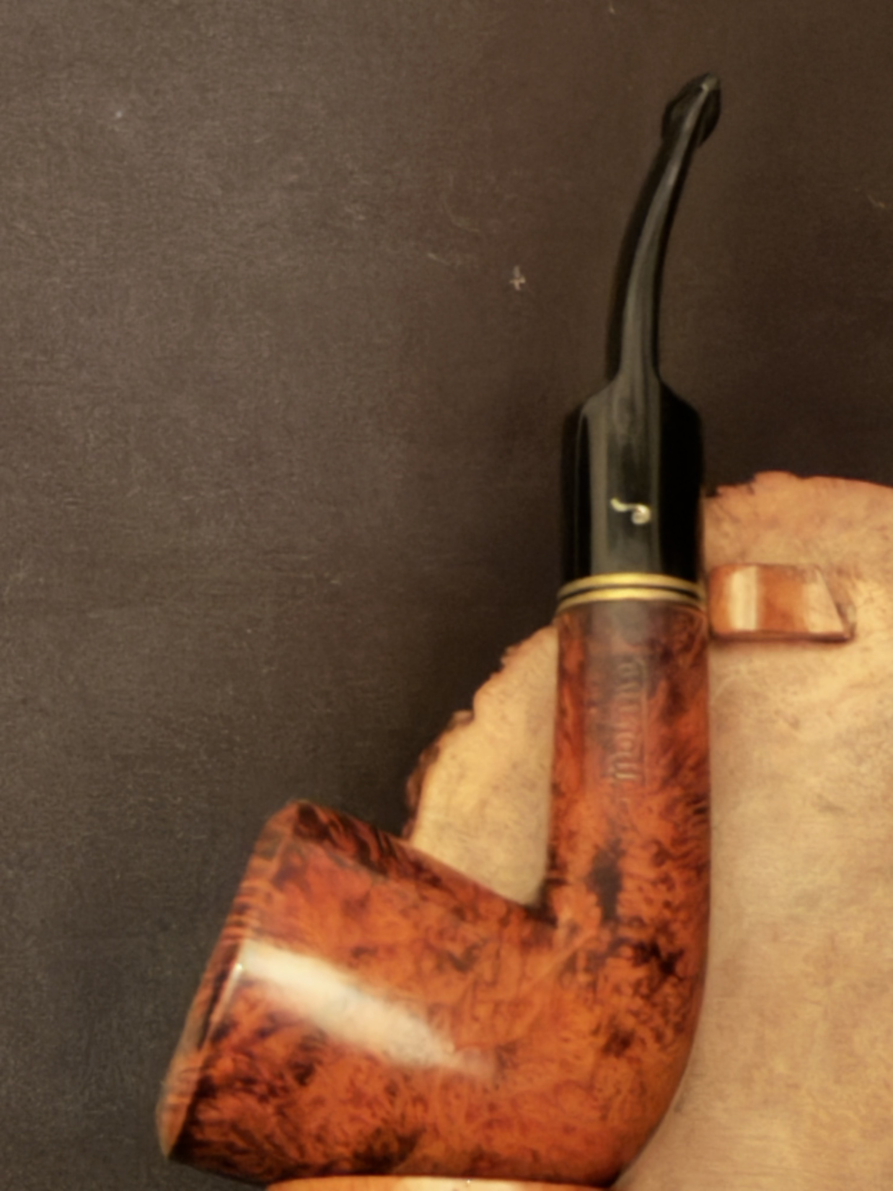 Molina Italy Smooth Straight Dublin Estate Pipe - Acrylic Saddle Stem, 9mm Filter, Fishtail