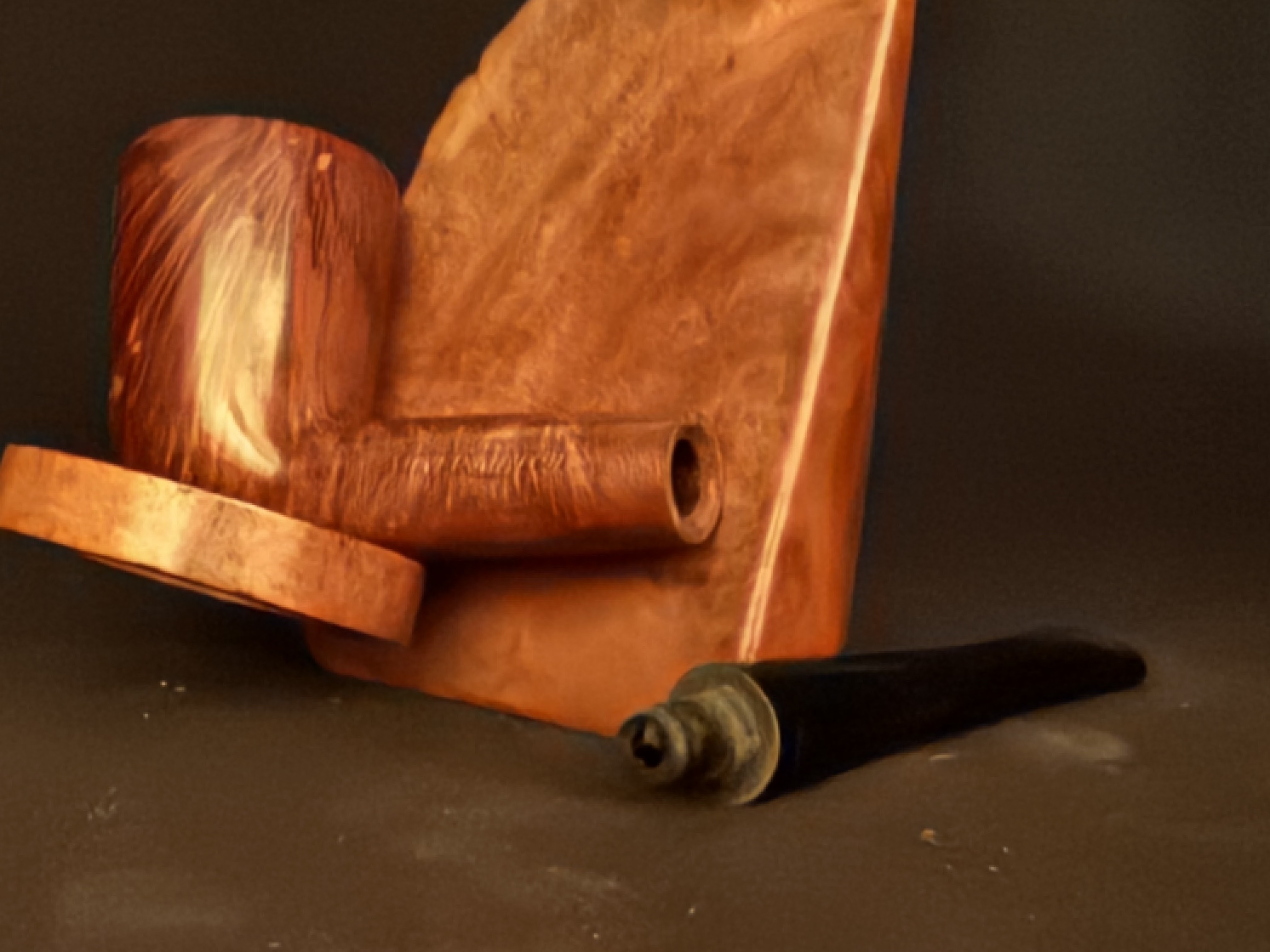 Silver Match Real Briar 121 Smooth Dublin Estate Pipe - Vulcanite Tapered Fishtail Stem 2