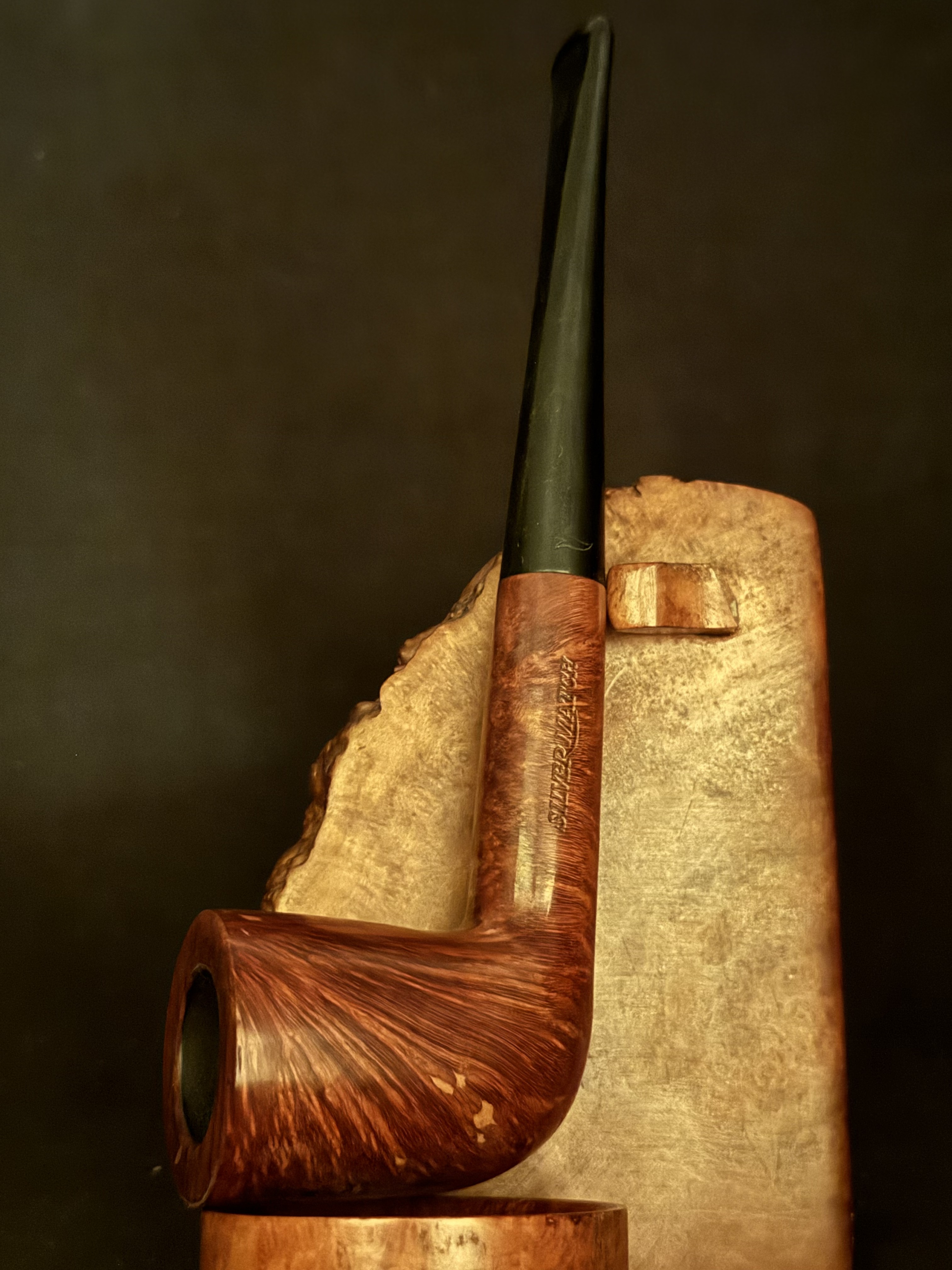 Silver Match Real Briar 121 Smooth Dublin Estate Pipe - Vulcanite Tapered Fishtail Stem 3