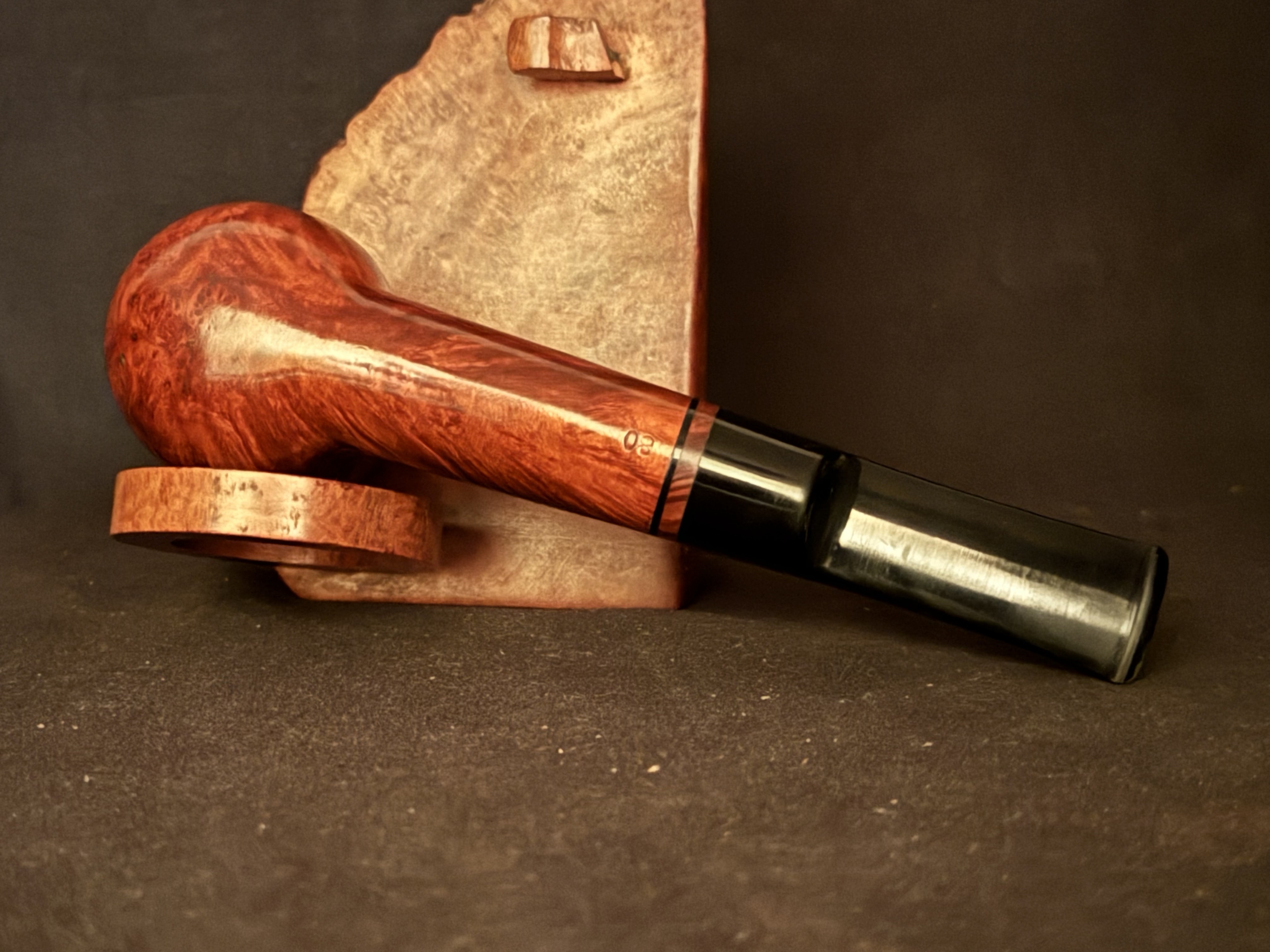 Bartoni Radica 80 Smooth Straight Billiard Estate Pipe - Large Bowl, Acrylic Saddle Stem, Fishtail, 9mm Filter 5