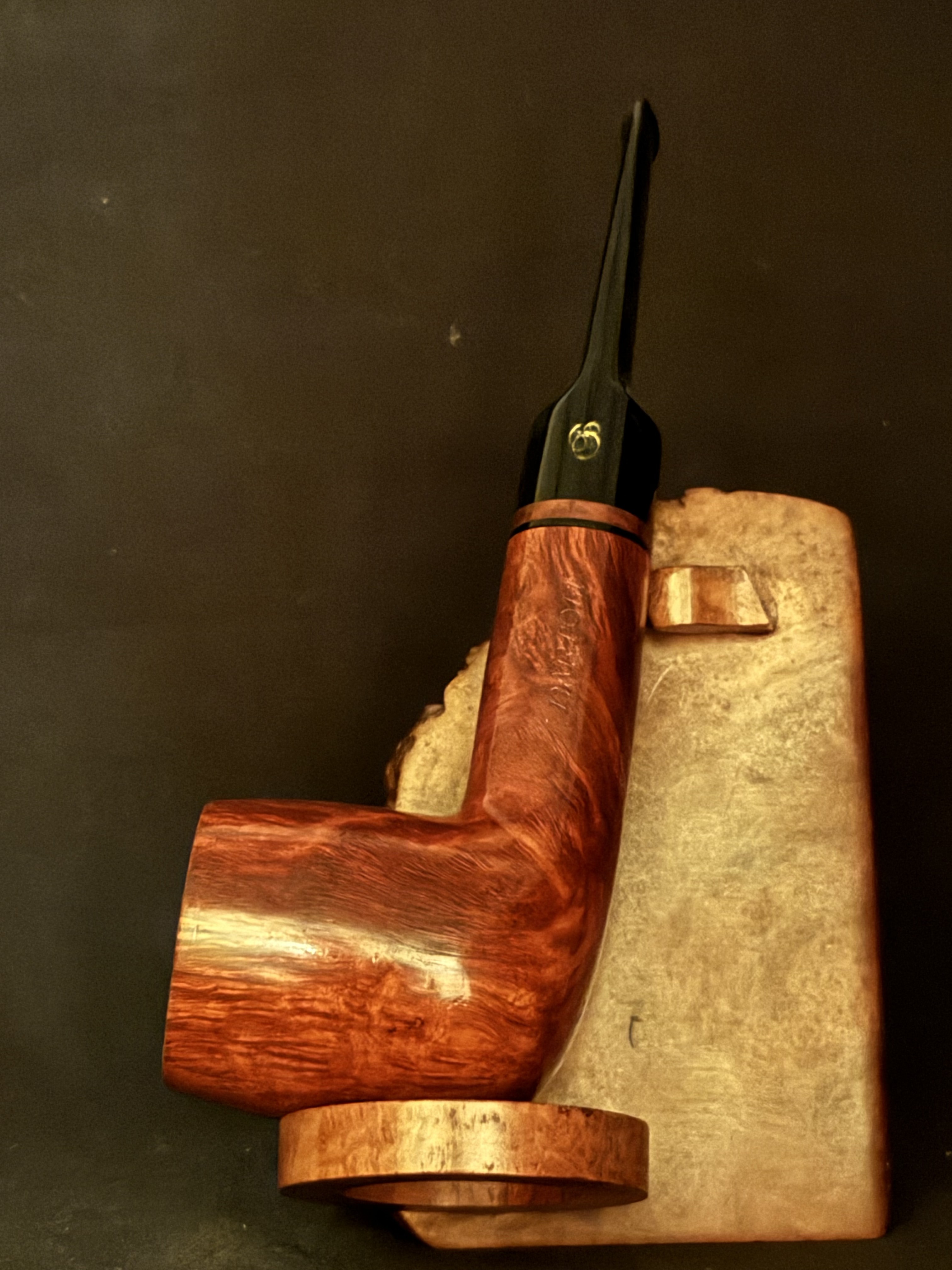Bartoni Radica 80 Smooth Straight Billiard Estate Pipe - Large Bowl, Acrylic Saddle Stem, Fishtail, 9mm Filter 2