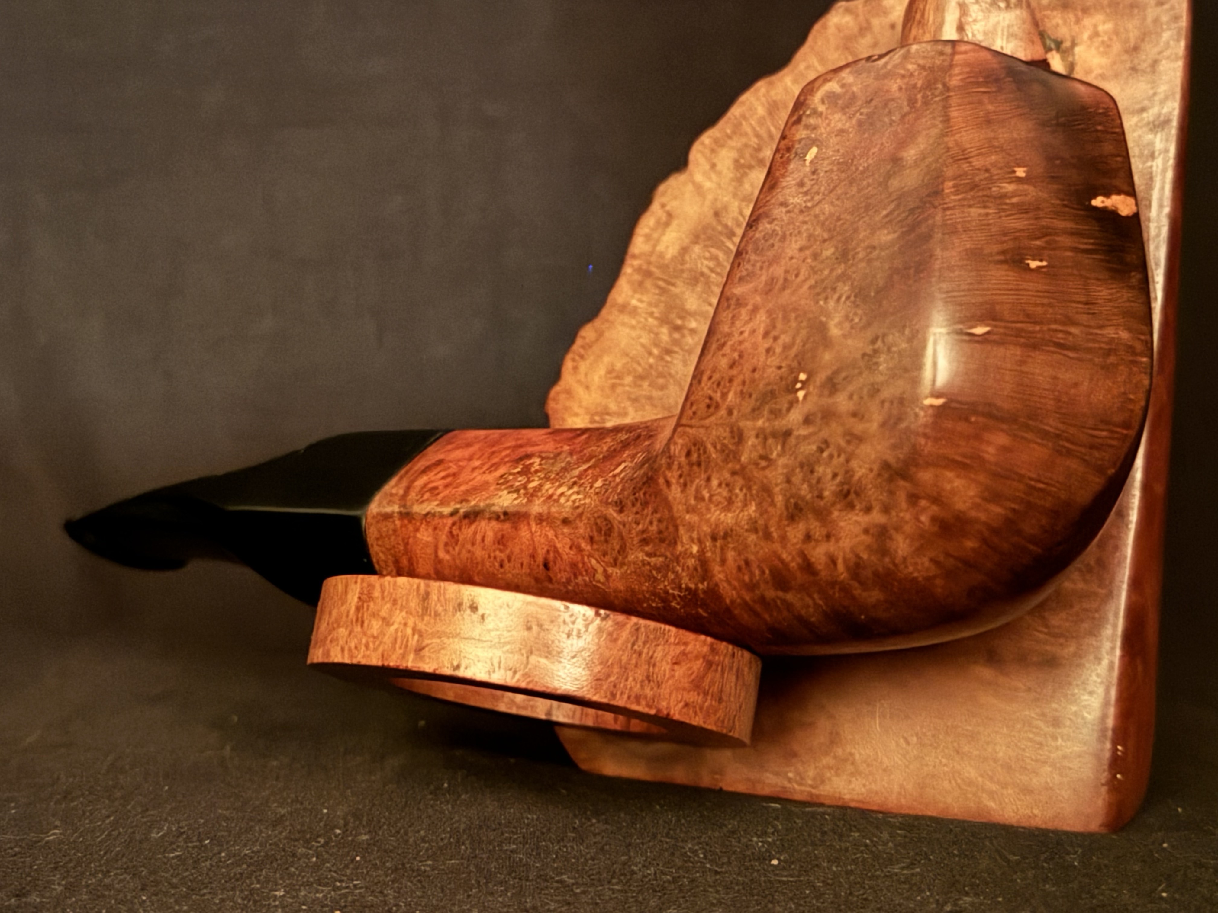 Lorenzo 991 Hexagonal Paneled Brandy Estate Pipe - Diamond Shank Acrylic Saddle Stem 8
