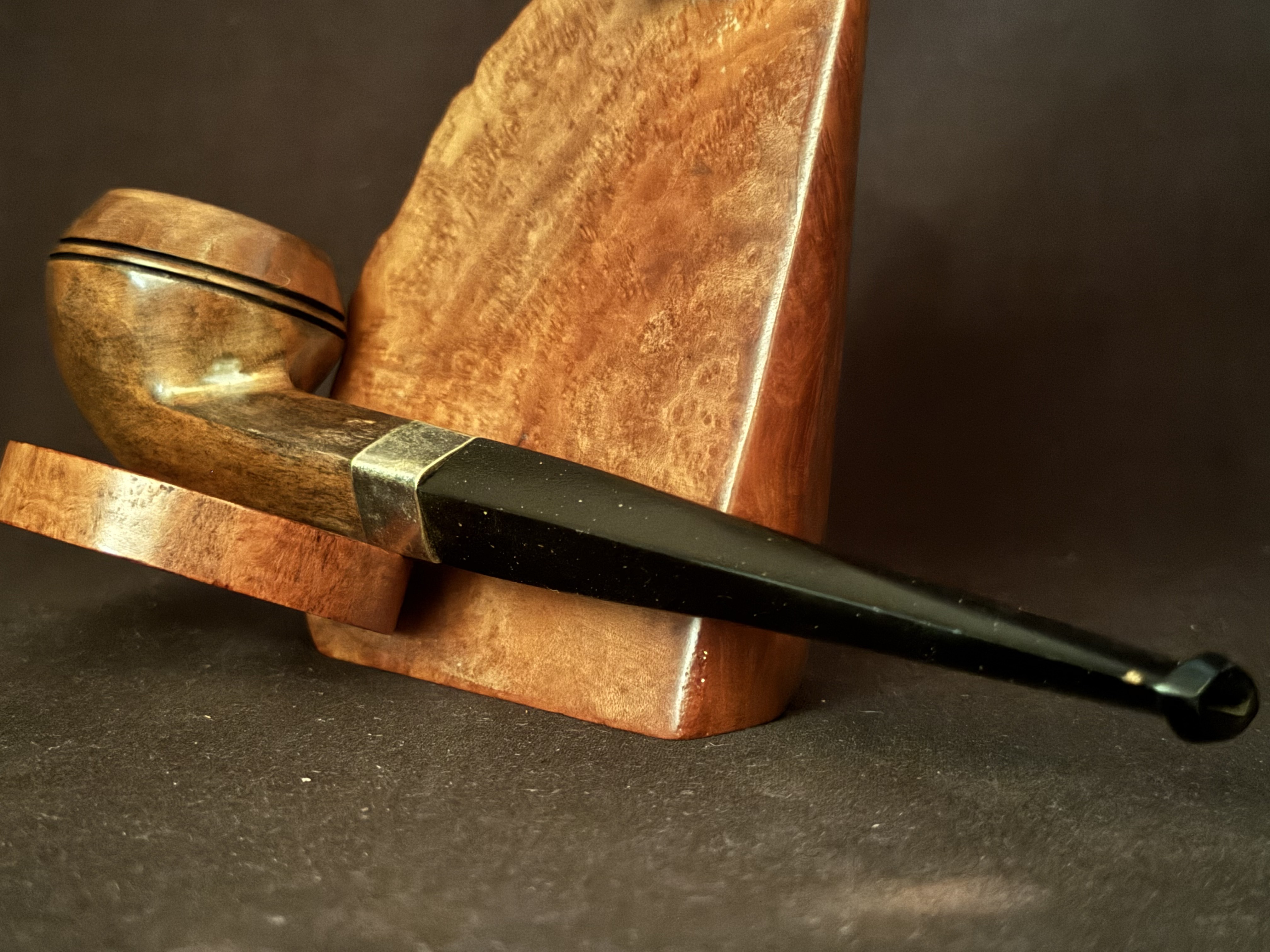 Unsigned Smooth Straight Small Bowl Estate Pipe - New Old Stock, Unsmoked, Vulcanite Diamond Taper Stem 8