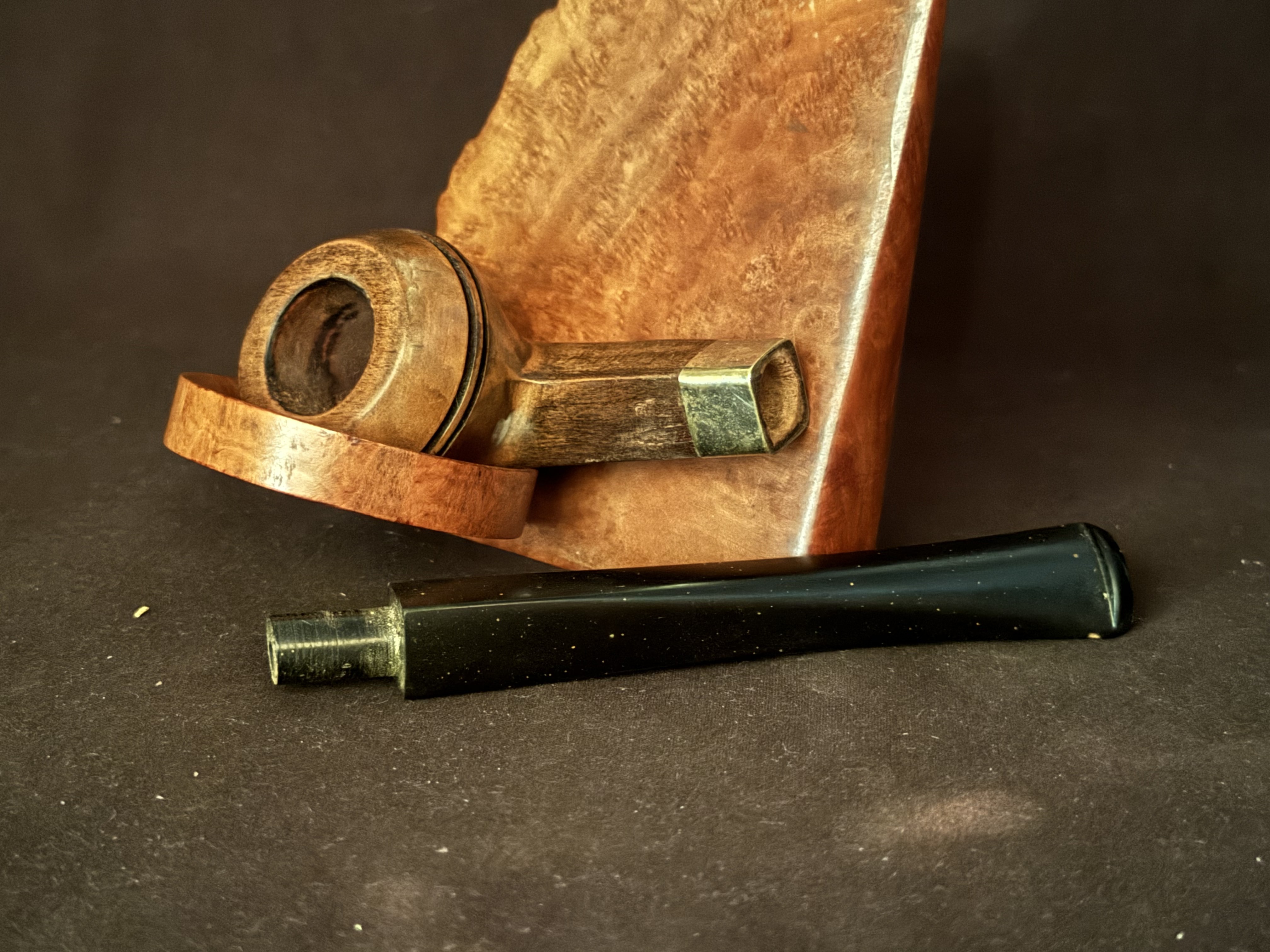 Unsigned Smooth Straight Small Bowl Estate Pipe - New Old Stock, Unsmoked, Vulcanite Diamond Taper Stem 7
