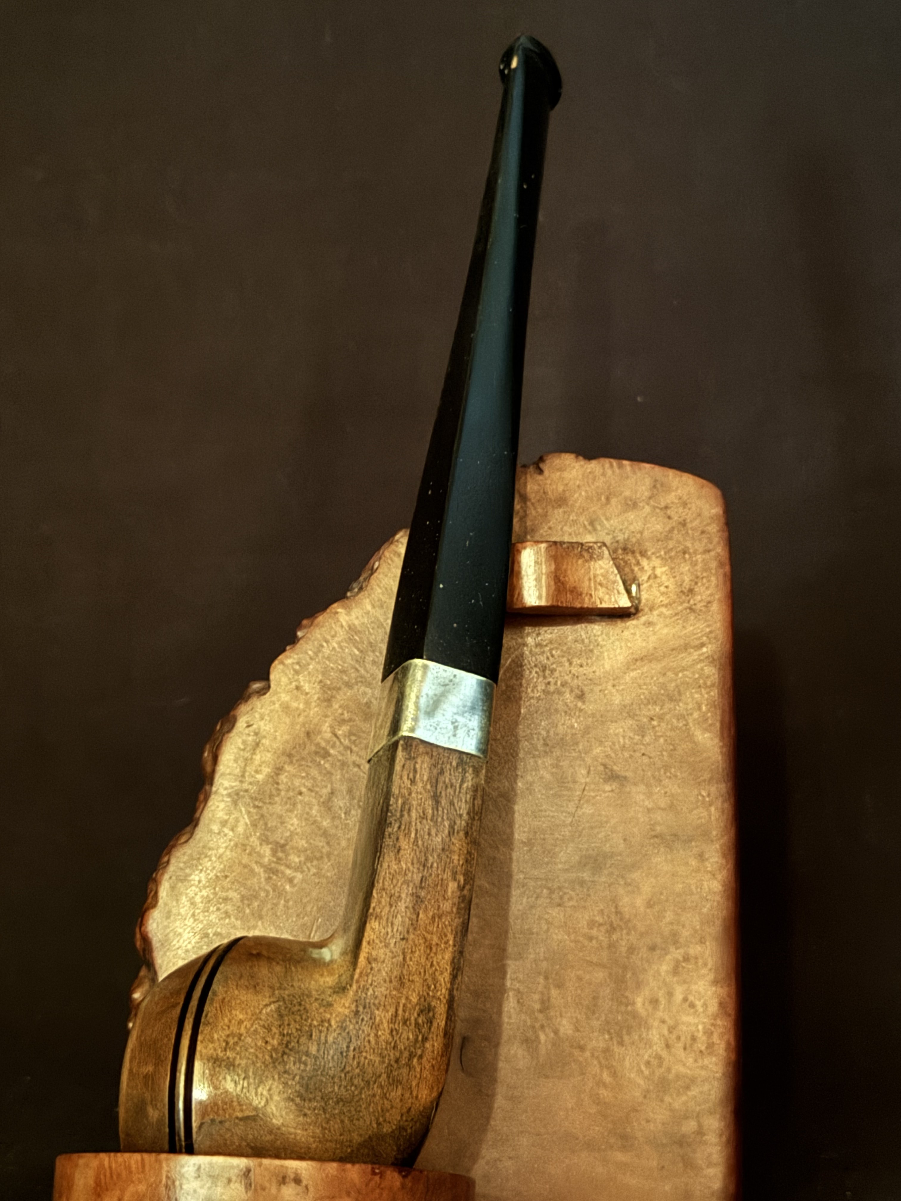 Unsigned Smooth Straight Small Bowl Estate Pipe - New Old Stock, Unsmoked, Vulcanite Diamond Taper Stem
