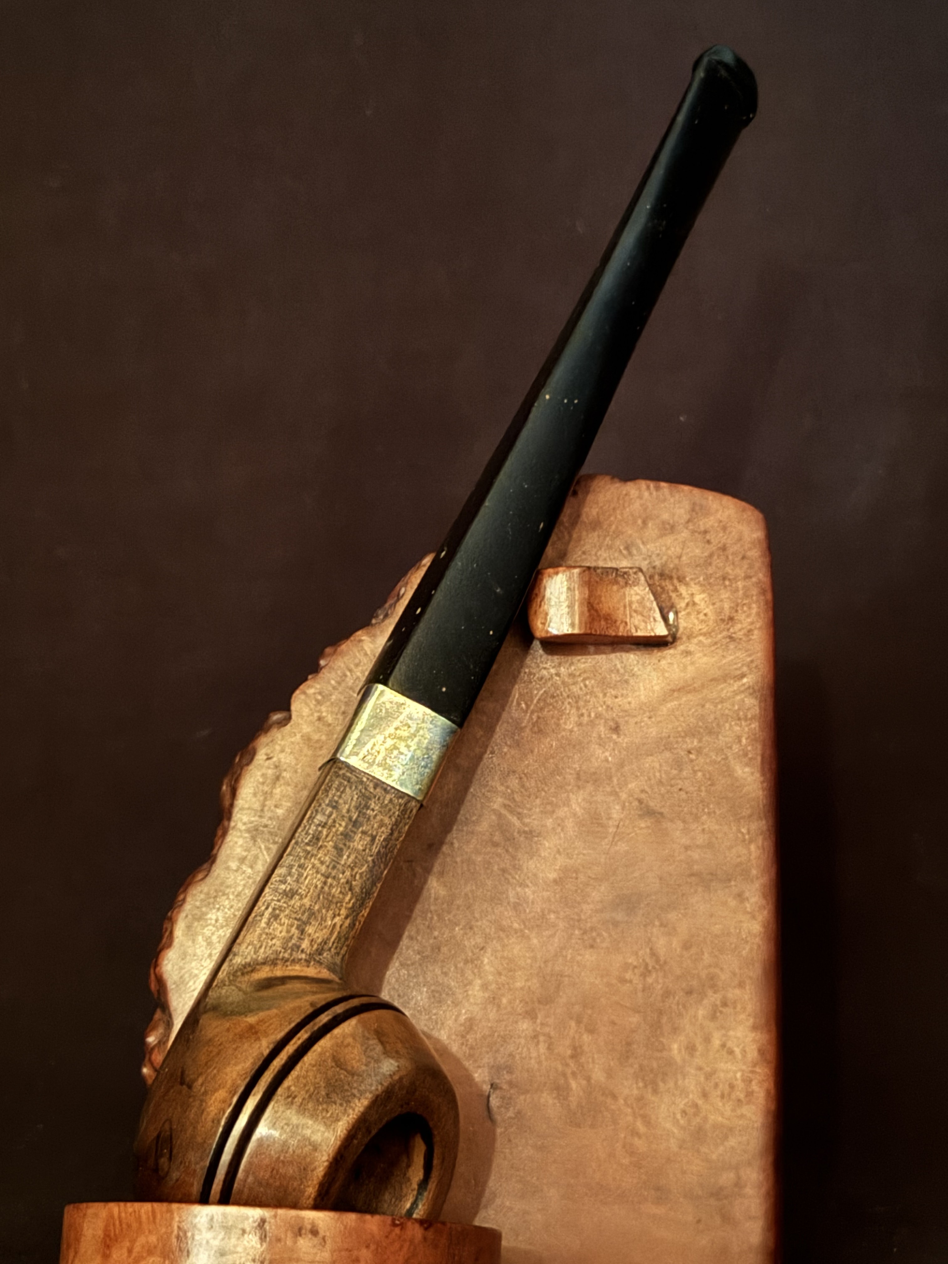 Unsigned Smooth Straight Small Bowl Estate Pipe - New Old Stock, Unsmoked, Vulcanite Diamond Taper Stem 2