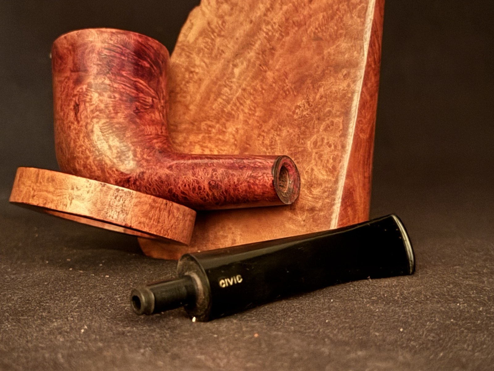 Royal Ascot London Made Smooth Straight Zulu Shape Estate Pipe - Acrylic Tapered Stem 2