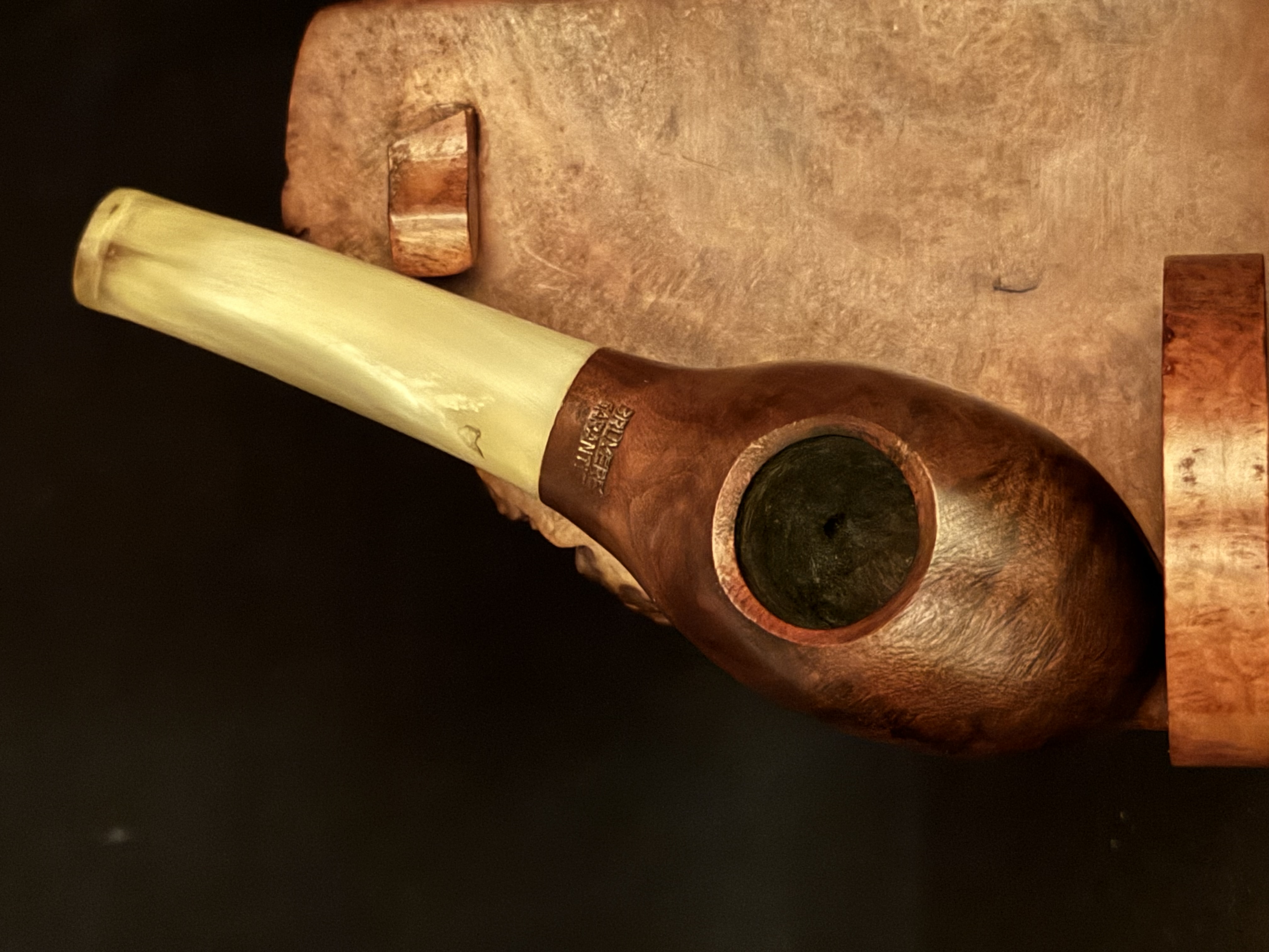 Bruyere Garantie Miniature Torpedo Smooth Briar Pipe, Bakelite Stem, Fishtail Bit, Unsmoked Estate Pipe