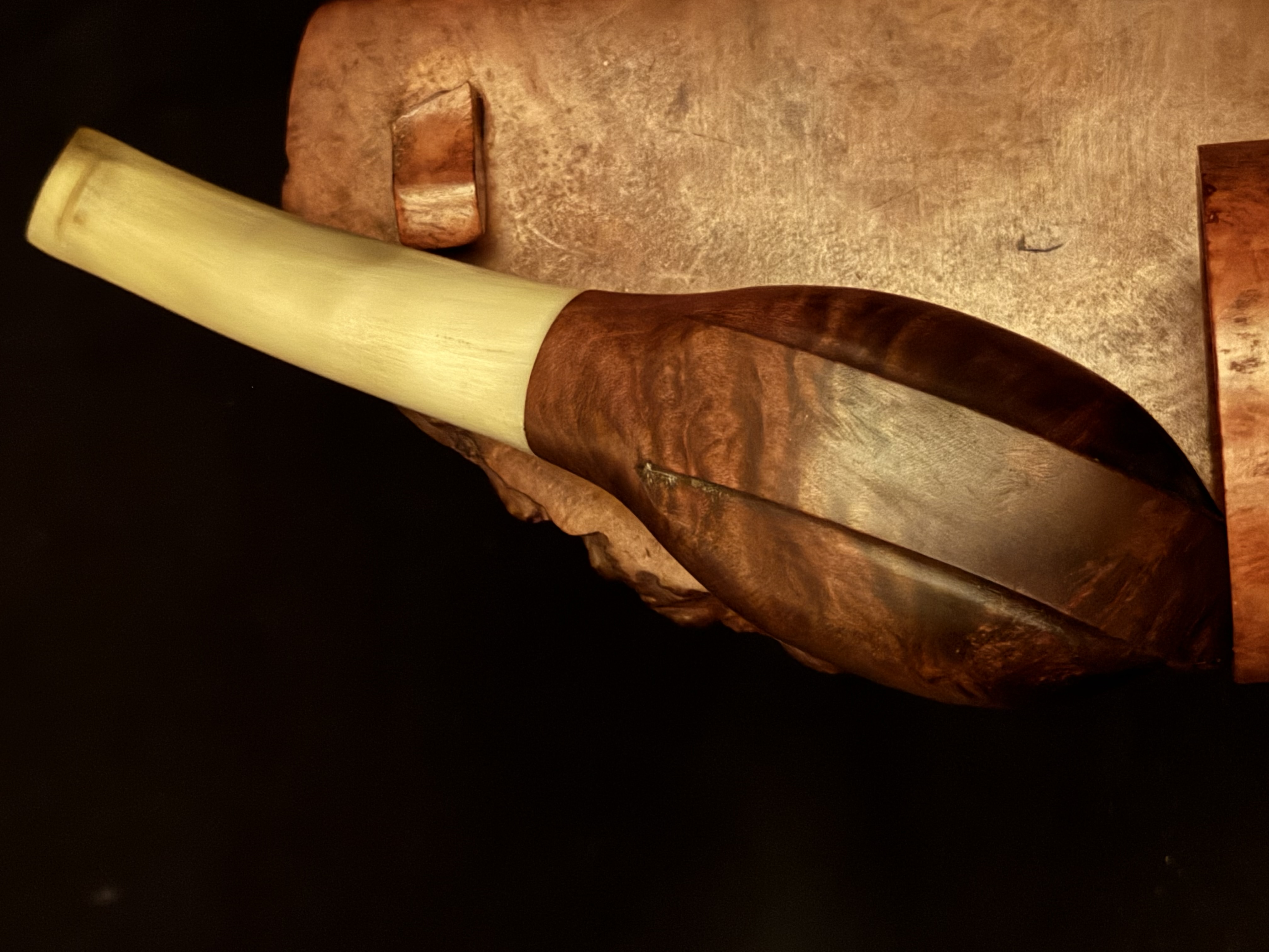 Bruyere Garantie Miniature Torpedo Smooth Briar Pipe, Bakelite Stem, Fishtail Bit, Unsmoked Estate Pipe 3