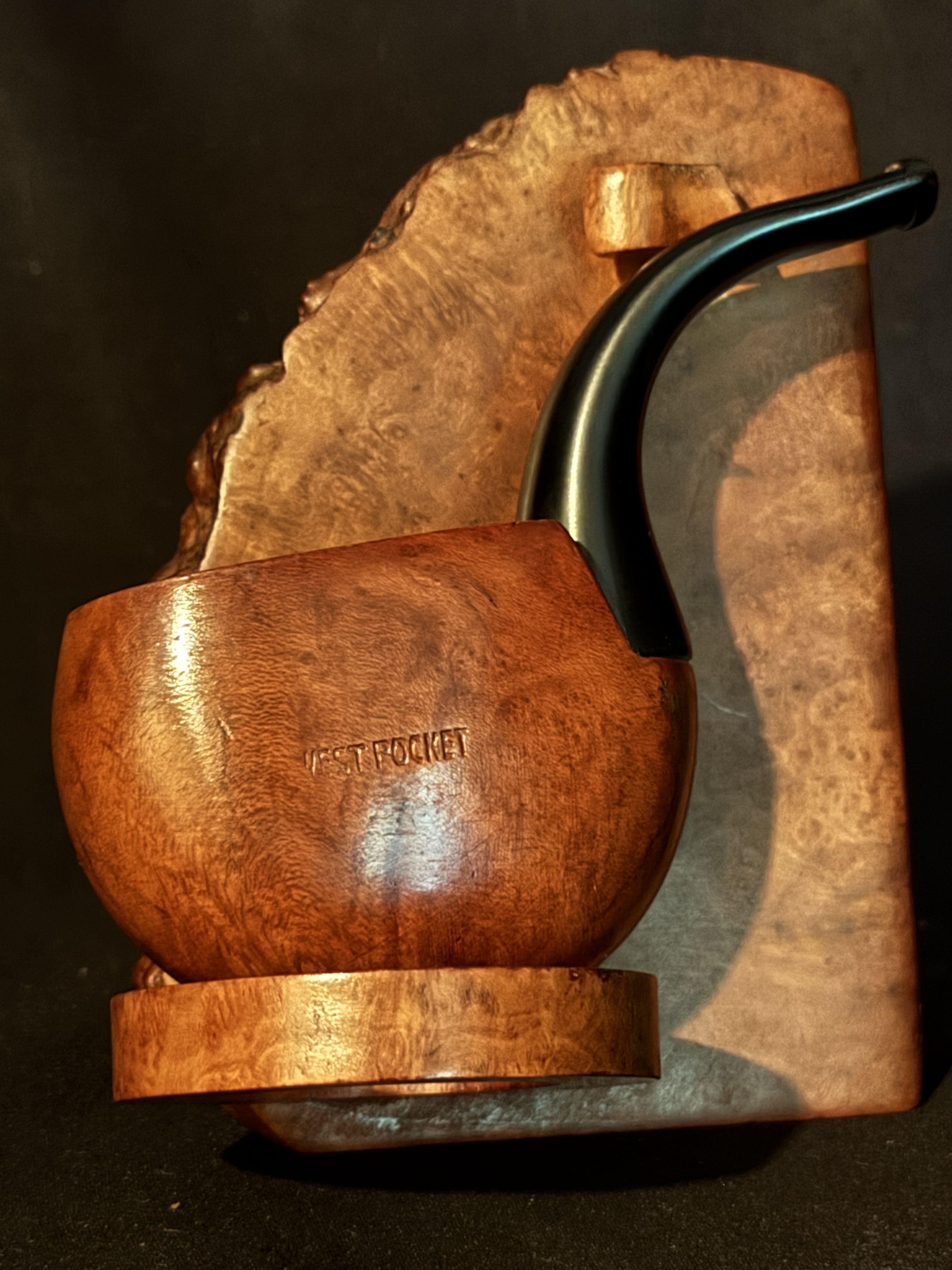 Folding Vest Pocket Pipe - Smooth Briar - Stamped Vest Pocket on One Side, Briar on Other - Mid-20th C. Estate Pipe 3
