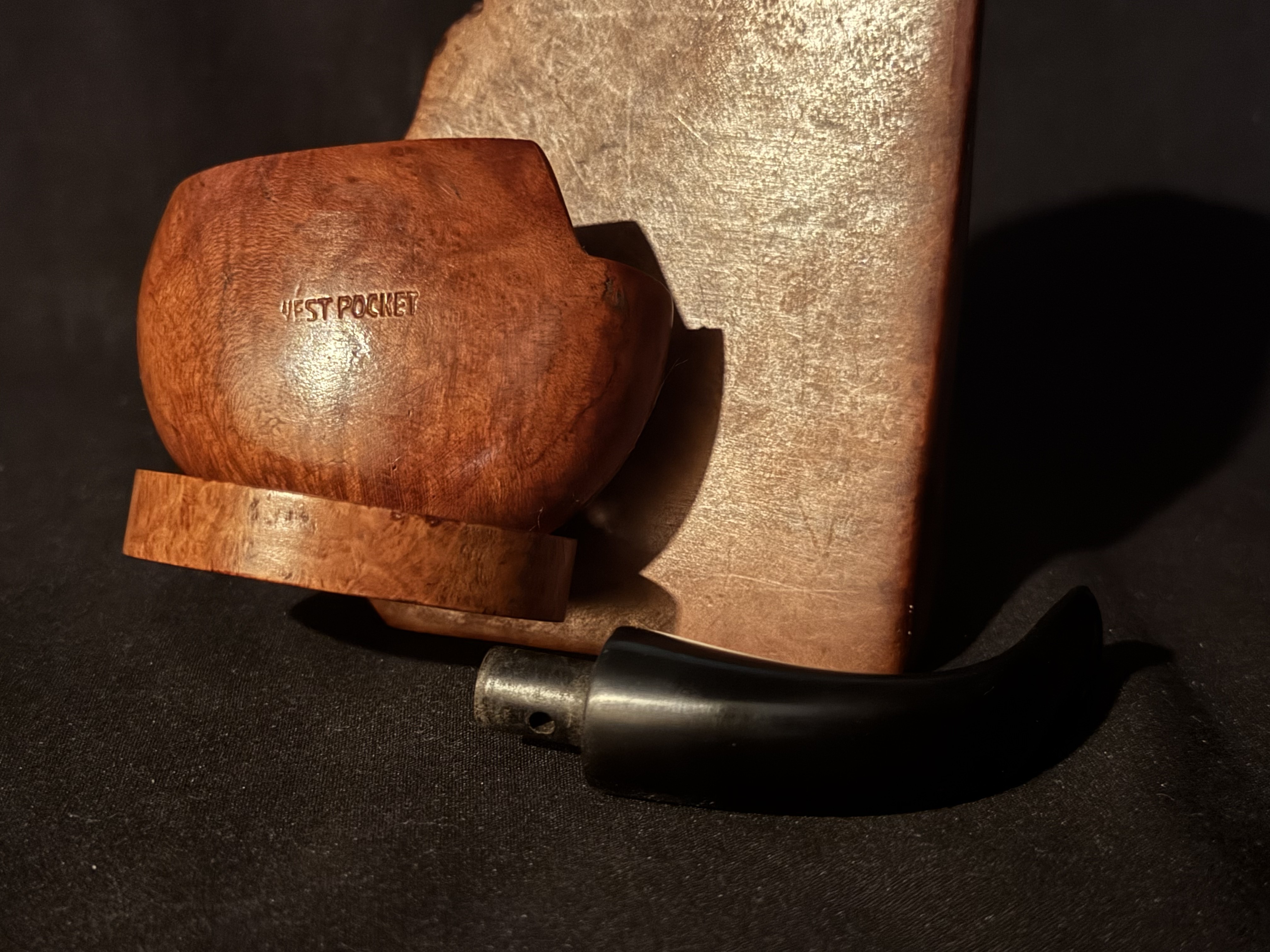 Folding Vest Pocket Pipe - Smooth Briar - Stamped Vest Pocket on One Side, Briar on Other - Mid-20th C. Estate Pipe 7